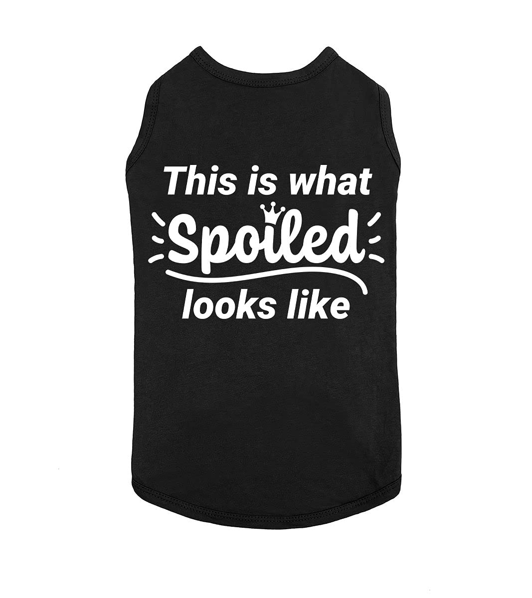 Funny Dog T-Shirt - 'This is What Spoiled Looks Like' Cute Pet Puppy Cat Tee | Soft Breathable Dog Clothes for Small & Large Breeds | Perfect for Birthdays, Parties & Daily Walks | Black (Large)