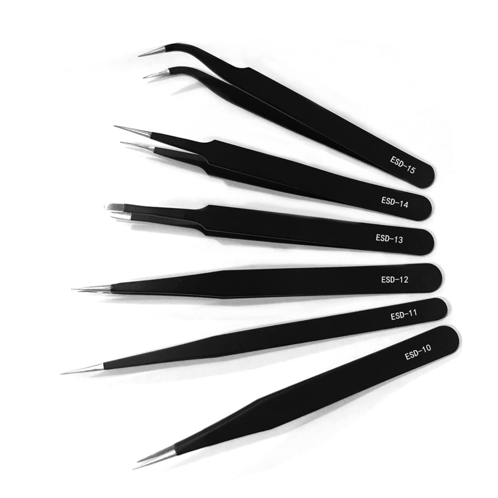 Stainless Steel Reverse Action Tweezers - Straight & Curved Precision Tweezers for Acrylic Nails, Eyelash Extensions & Beauty Maintenance (1PC) | Professional Hand Tools for Nail Shaping, Jewelry Making & Crafting