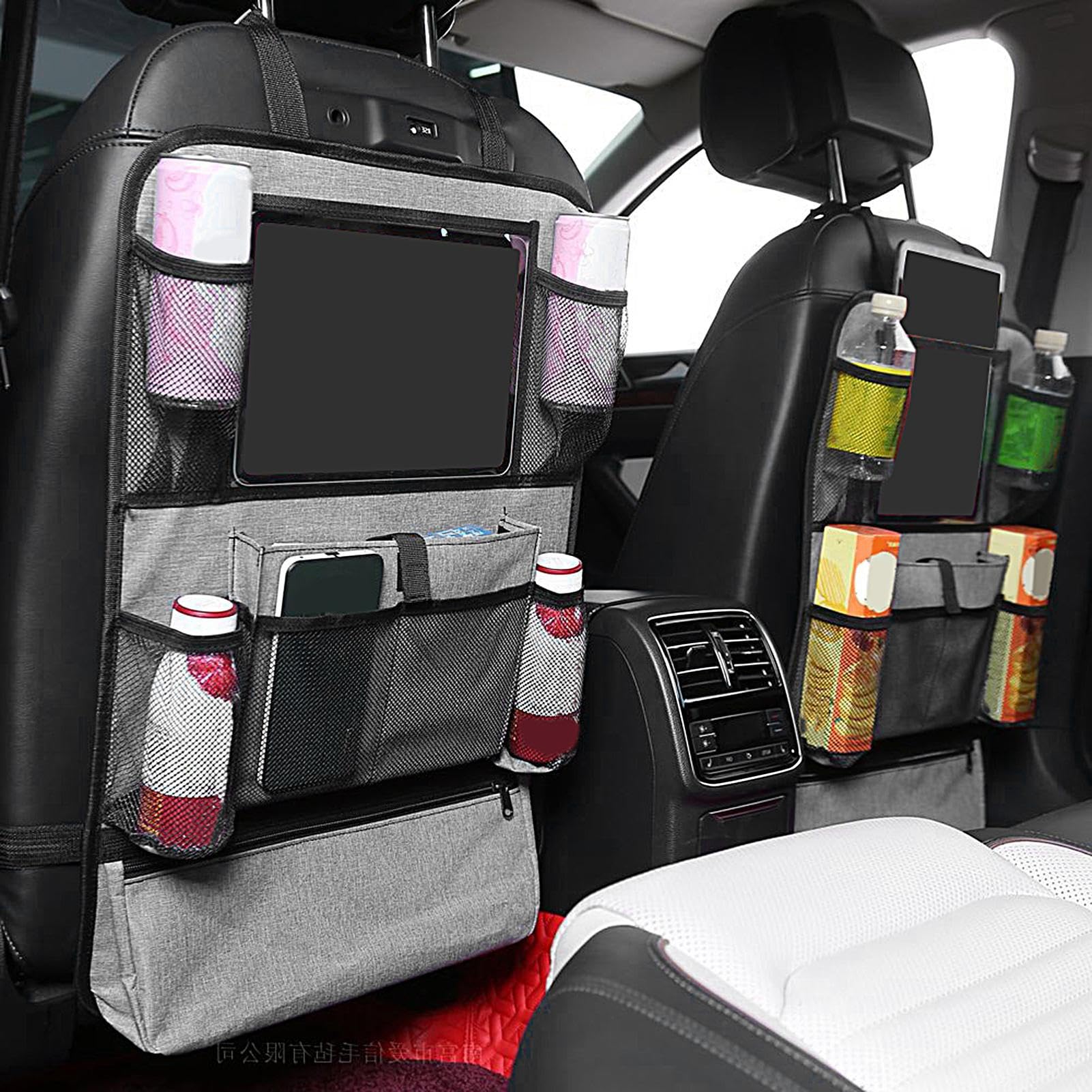 Car Backseat Organizer with Storage Pockets & Tablet Holder - Kids Travel Organizer for Toys, Snacks & Essentials - Perfect for Road Trips & Family Car Rides