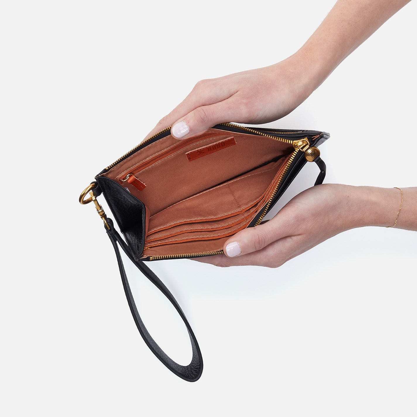 Hart Pebbled Leather Wristlet - Stylish Black Crossbody Wallet for Women | Perfect for Everyday Use, Shopping & Travel