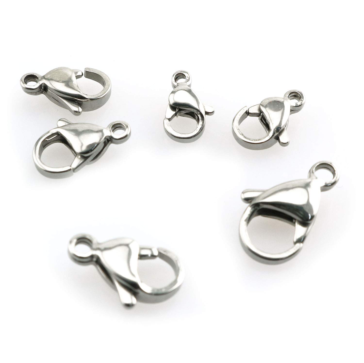 Tegg 60PCS 6 Sizes 304 Stainless Steel Lobster Claw Clasps - Jewelry Making Supplies for Necklaces, Bracelets & DIY Crafts - Perfect for Handmade Jewelry, Gifts & Fashion Accessories