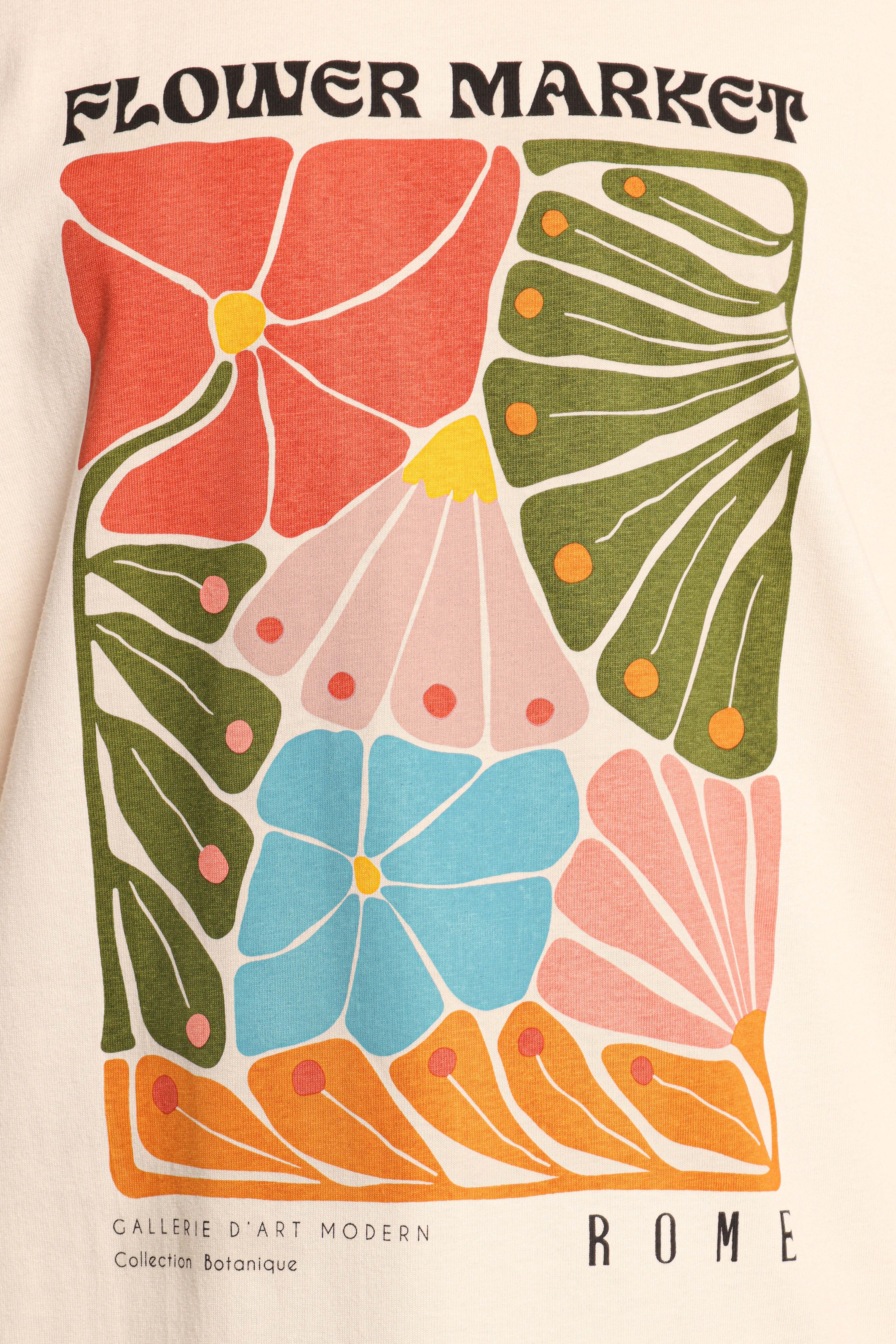 Flower Market Long Sleeve T-Shirt for Women - Soft Cream Casual Top for Spring & Fall | Perfect for Daily Wear, Outings & Layering