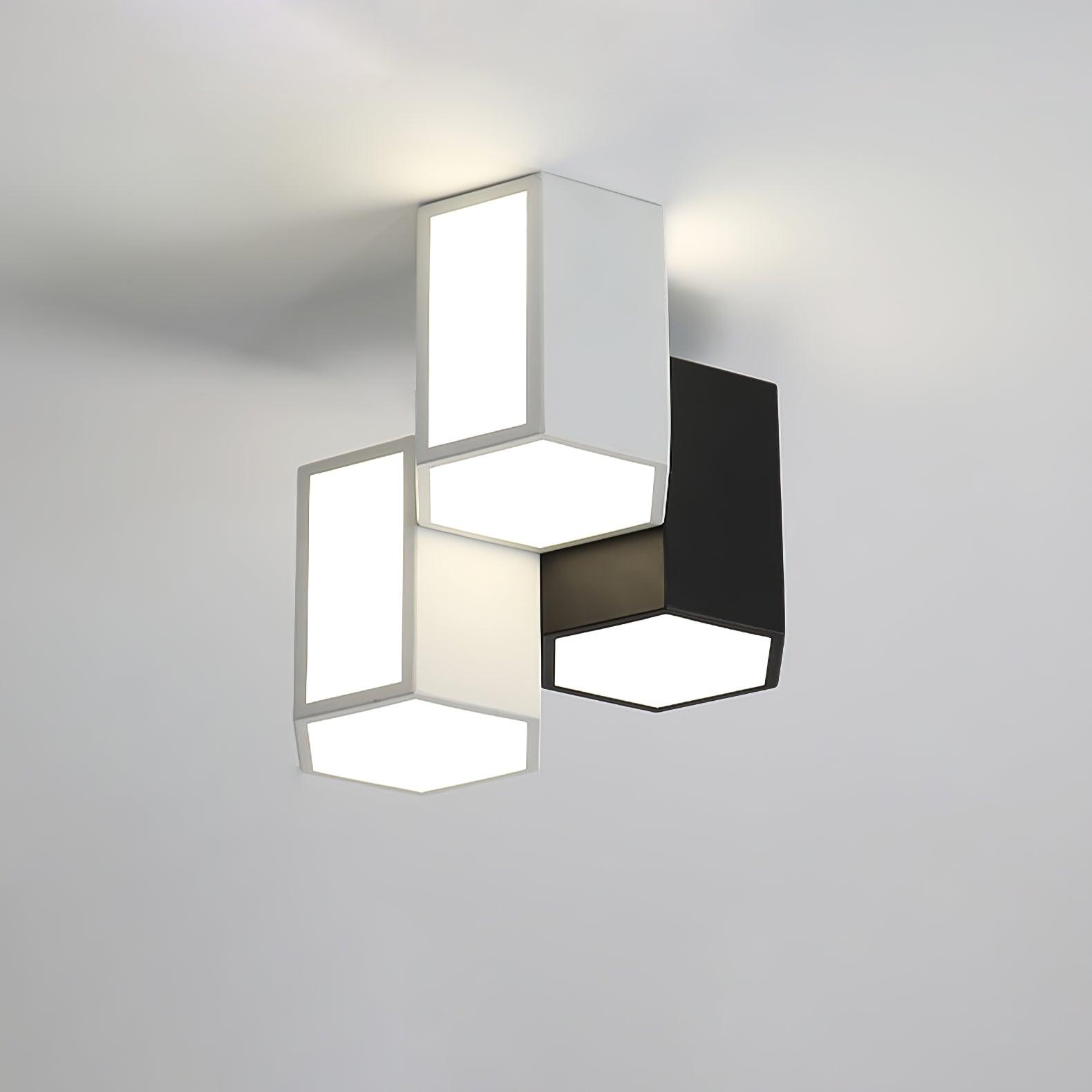 Modern Geometric Ceiling Light Fixture - Stylish Hexagon Chandelier for Living Room, Bedroom & Dining Room - Perfect for Home Decor & Interior Design