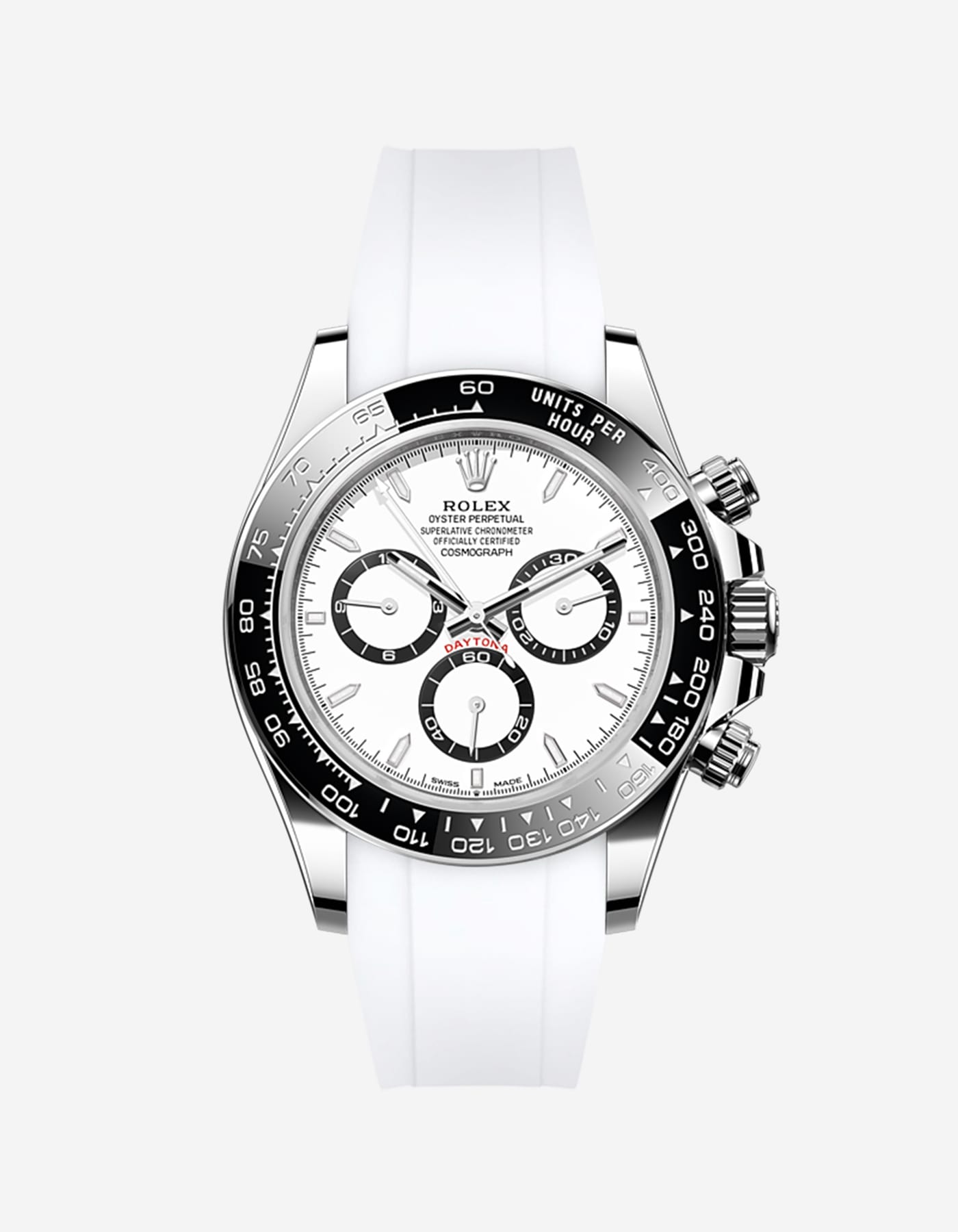 Original Rolex Daytona 116500LN Panda Rubber Watch Band - Durable Replacement Strap for Sports, Diving & Everyday Wear
