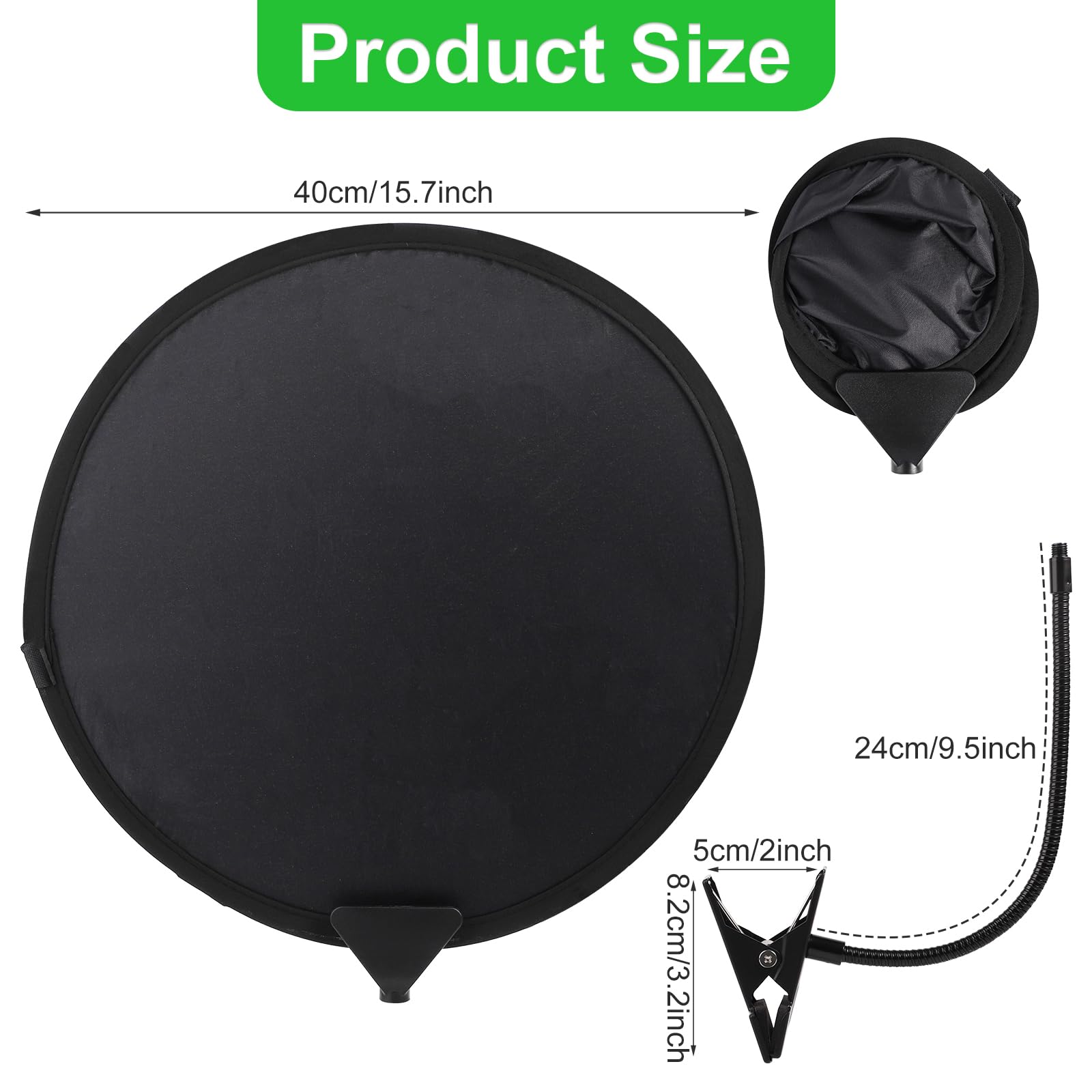 15.7 Inch Foldable Laptop Sun Shade with Clip - Portable Sun Shield for Outdoor Computers, Beach Chairs & Strollers - Perfect for Working Outside, Beach Days & Park Outings (Black)