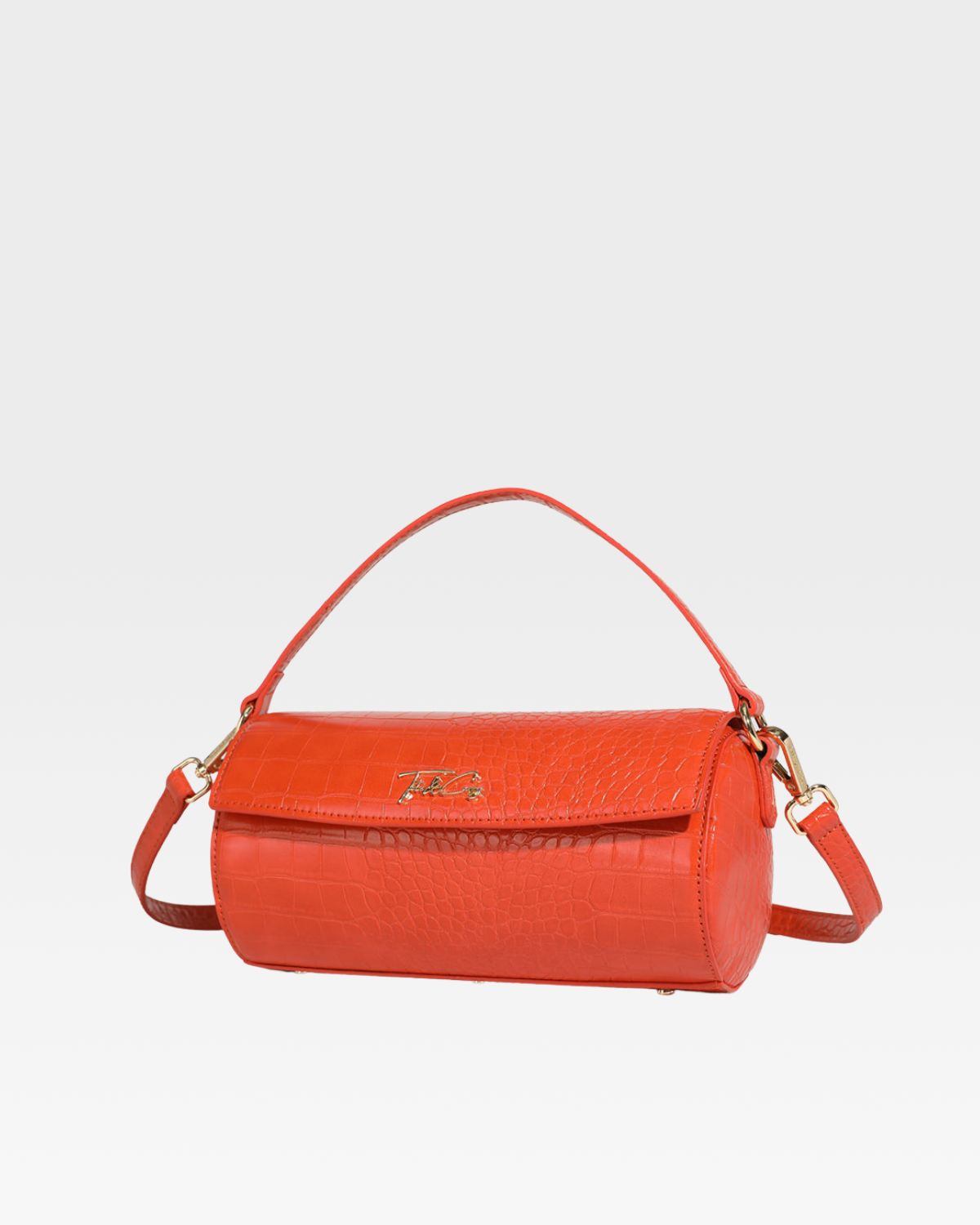 Stylish Orange Barrel Purse for Women - Trendy Crossbody Handbag with Adjustable Strap - Perfect for Travel, Shopping & Everyday Use