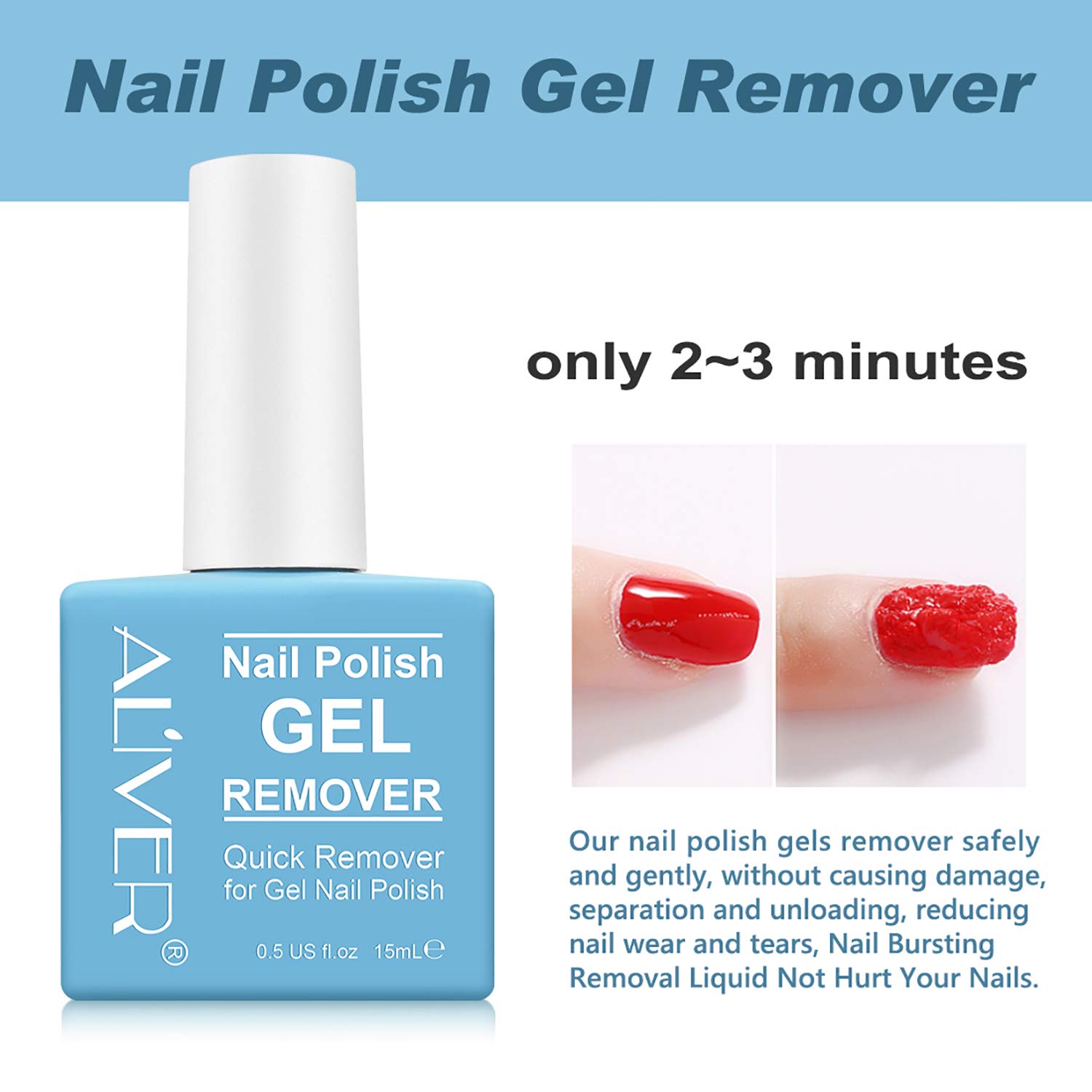 Professional Nail Polish Remover for Gel & Natural Nails - Fast Acting in 3-5 Minutes, Gentle Formula, No Damage (2 Pack) - Perfect for Salon & Home Manicures