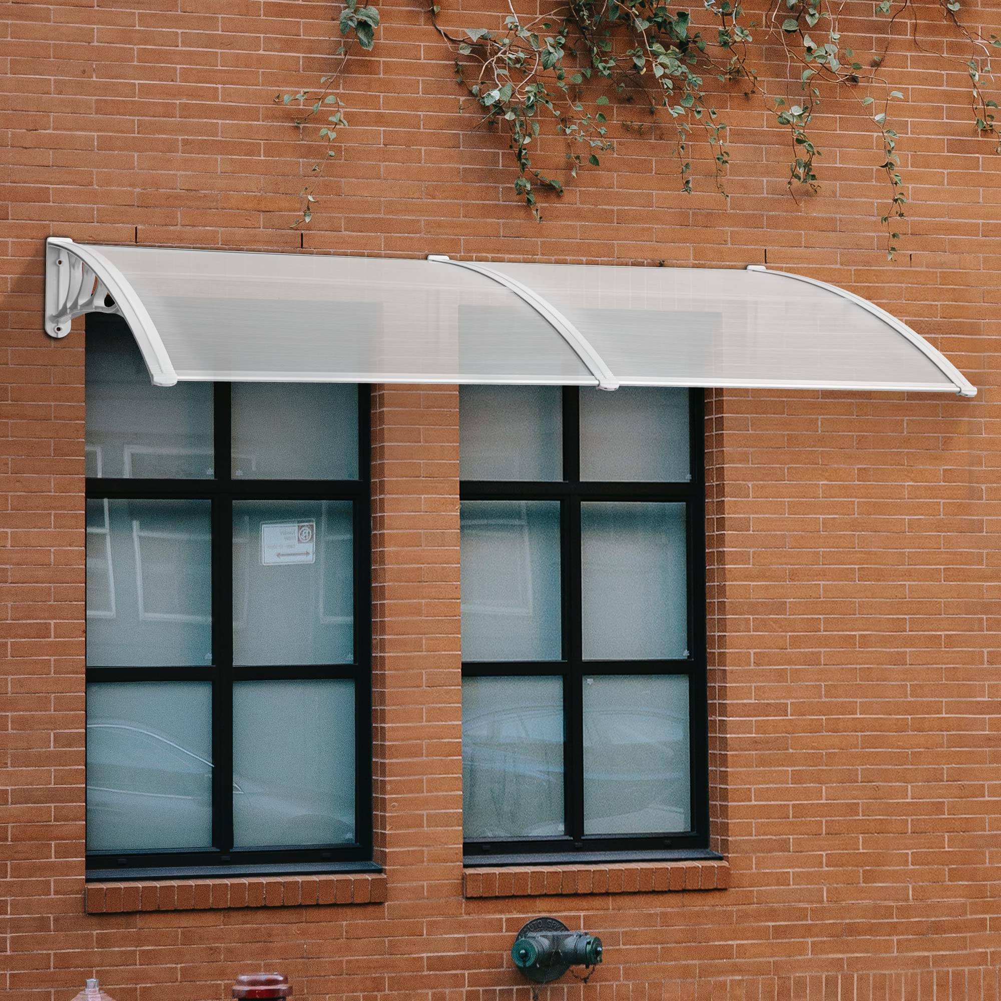 MCombo 39 x 78 Inch Polycarbonate Window Awning - Outdoor Patio Cover, Front Door Canopy, Garden Shade (40