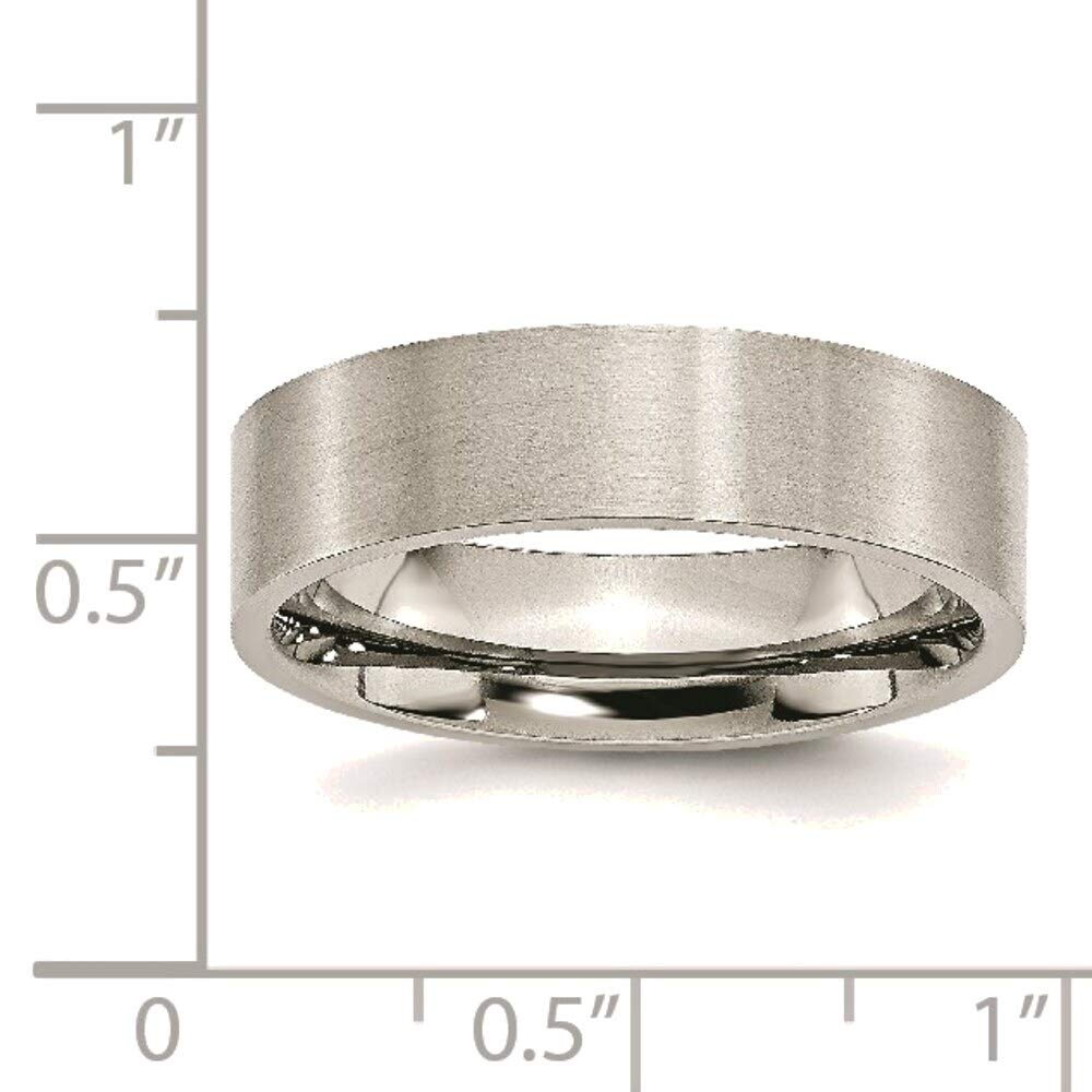 Bonyak Stainless Steel 6mm Brushed Flat Band Ring - Size 11.5 - Durable Wedding Band, Men's Jewelry Gift for Anniversary, Engagement & Everyday Wear