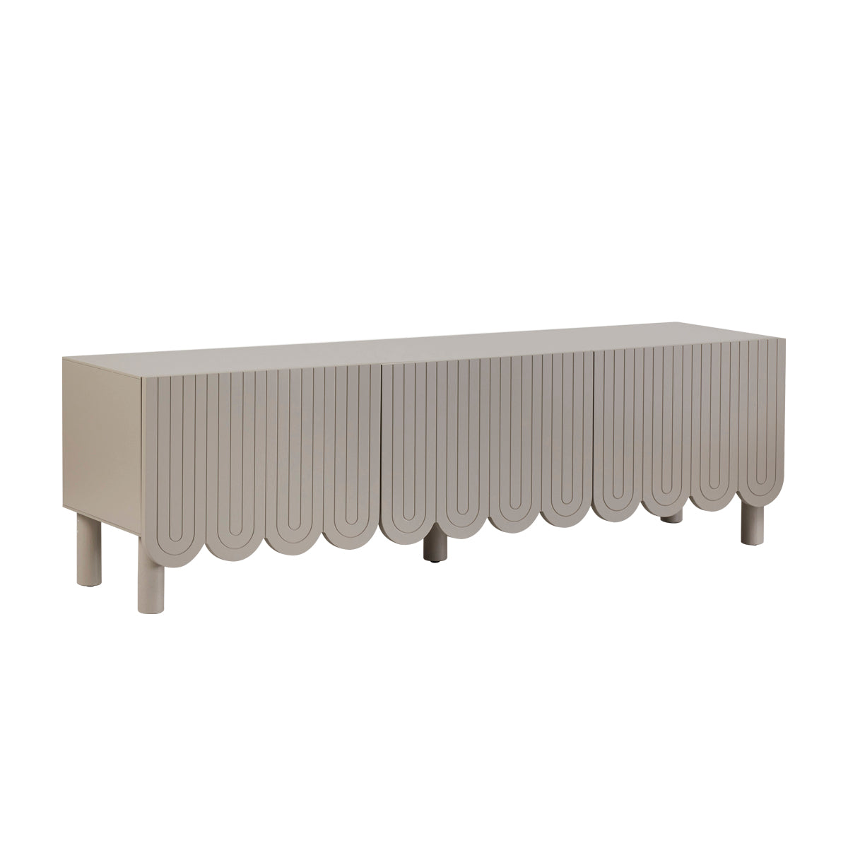 Dune Rise Three Door TV Stand Entertainment Center - Modern Media Console for Living Room, Bedroom & Home Theater