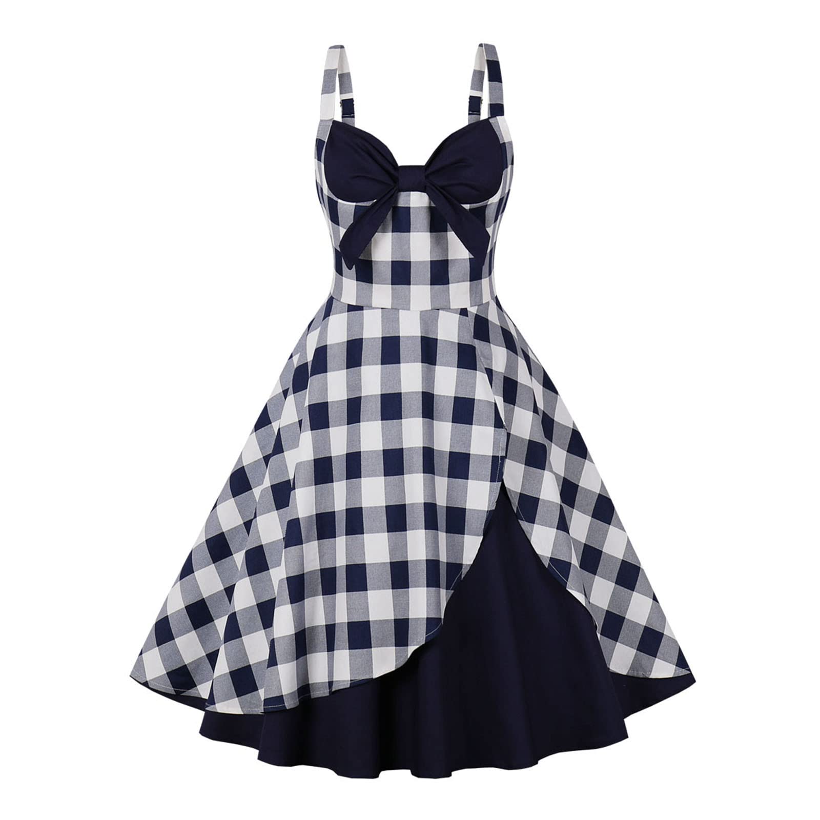 2022 Women's Summer Dresses - Retro Style Formal Spaghetti Strap Floral Bow Prom Dress | Perfect for Beach Parties, Weddings & Special Occasions