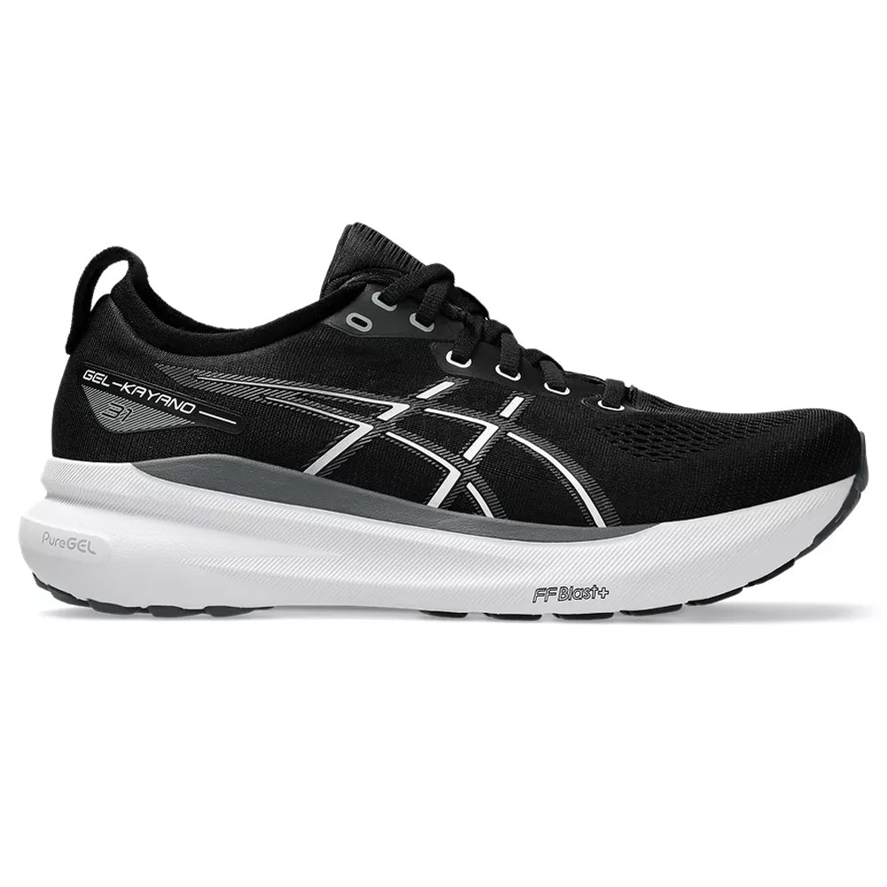 ASICS GEL-Kayano 31 Running Shoes for Men - Black/White - Size 7.5 D Medium - Stability & Cushioning for Long Distance Running, Jogging, and Workouts