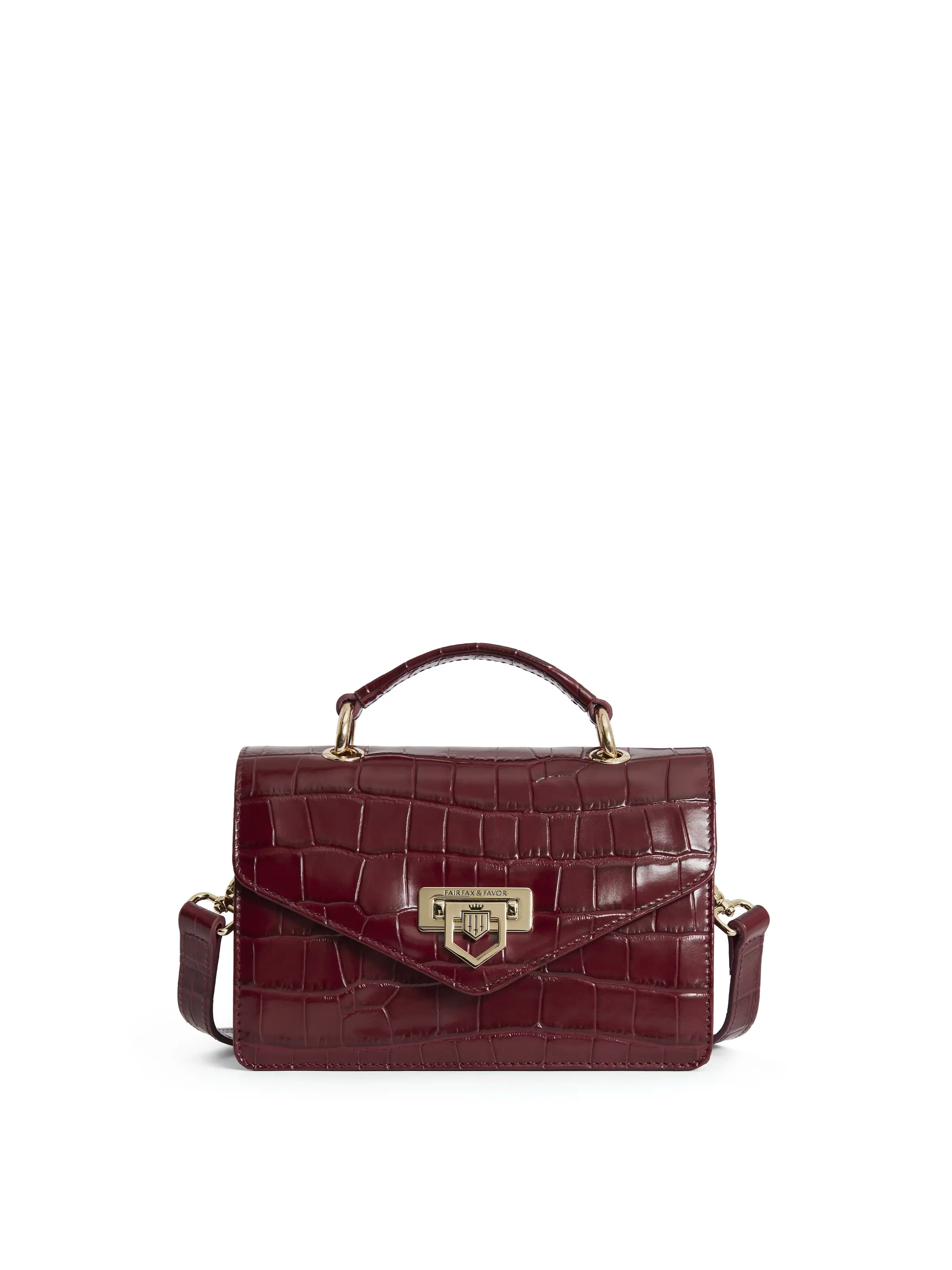 Loxley Mini Crossbody Bag for Women - Genuine Ruby Croc Leather Purse | Perfect for Everyday Use, Travel & Date Night