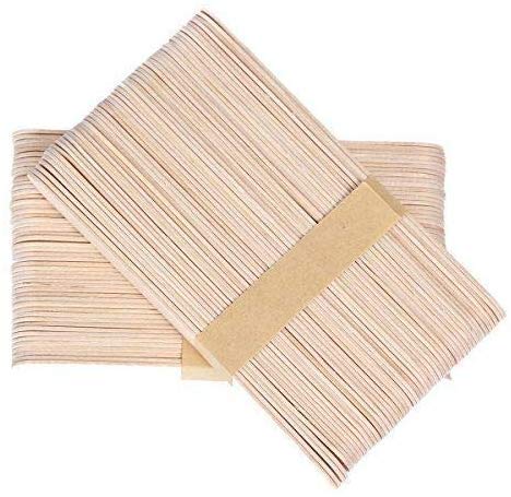 50 Pack Wooden Waxing Sticks - Disposable Wax Applicators for Face, Legs & Eyebrows | Hair Removal Wax Spatulas for Home & Salon Use | Also Great for Wood Crafts & Tongue Depressors