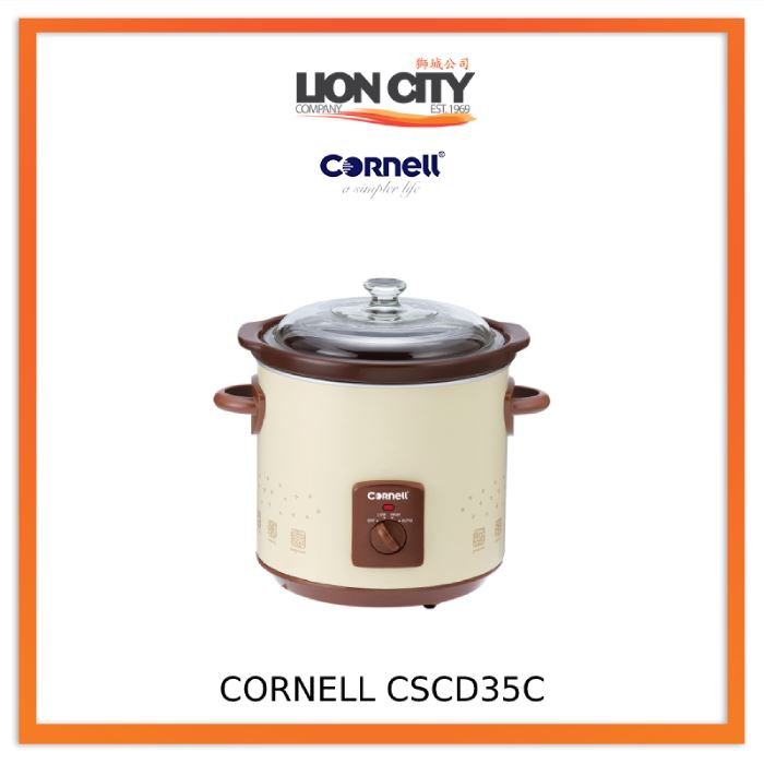 Cornell CSC D35C 3.0L Slow Cooker - Programmable Digital Crock Pot with Timer & Auto Keep Warm - Perfect for Soups, Stews & Family Dinners
