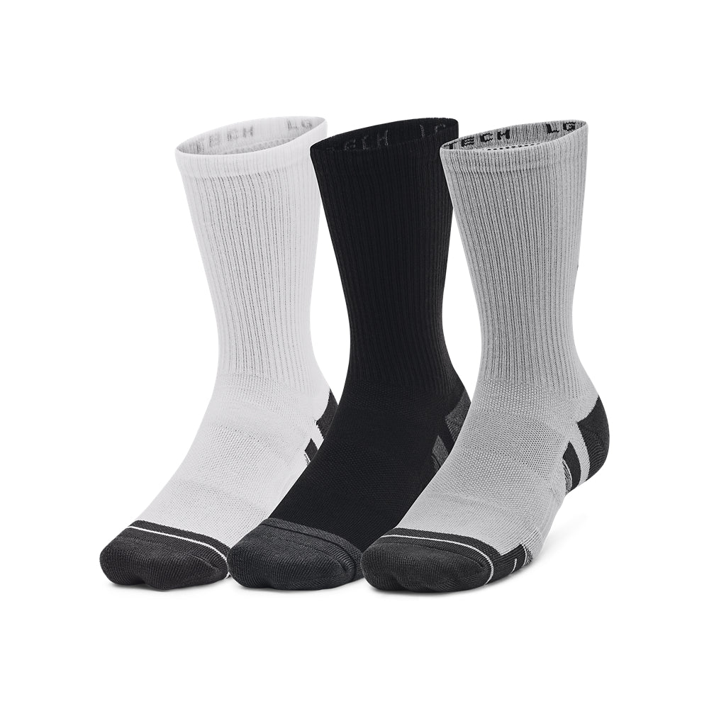 Men's Under Armour Performance Tech Crew Socks 3-Pack - Moisture-Wicking Athletic Socks for Running, Gym & Sports