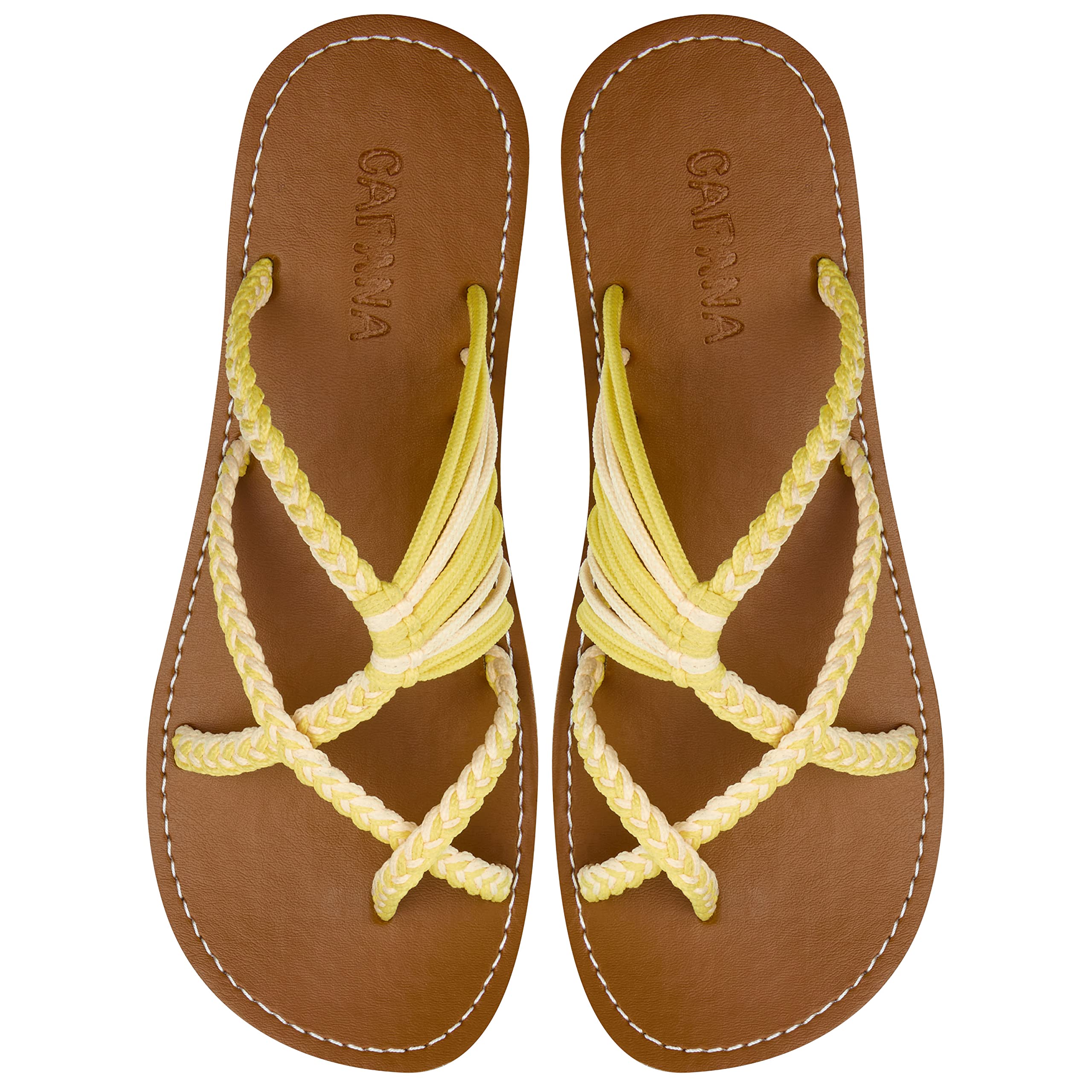 Handwoven Women's Flat Sandals - Boho Braided Rope Sandals for Beach, Walking & Water Activities | Comfortable Strappy Summer Sandals for Women by Capana | Perfect for Vacations, Poolside & Casual Outings