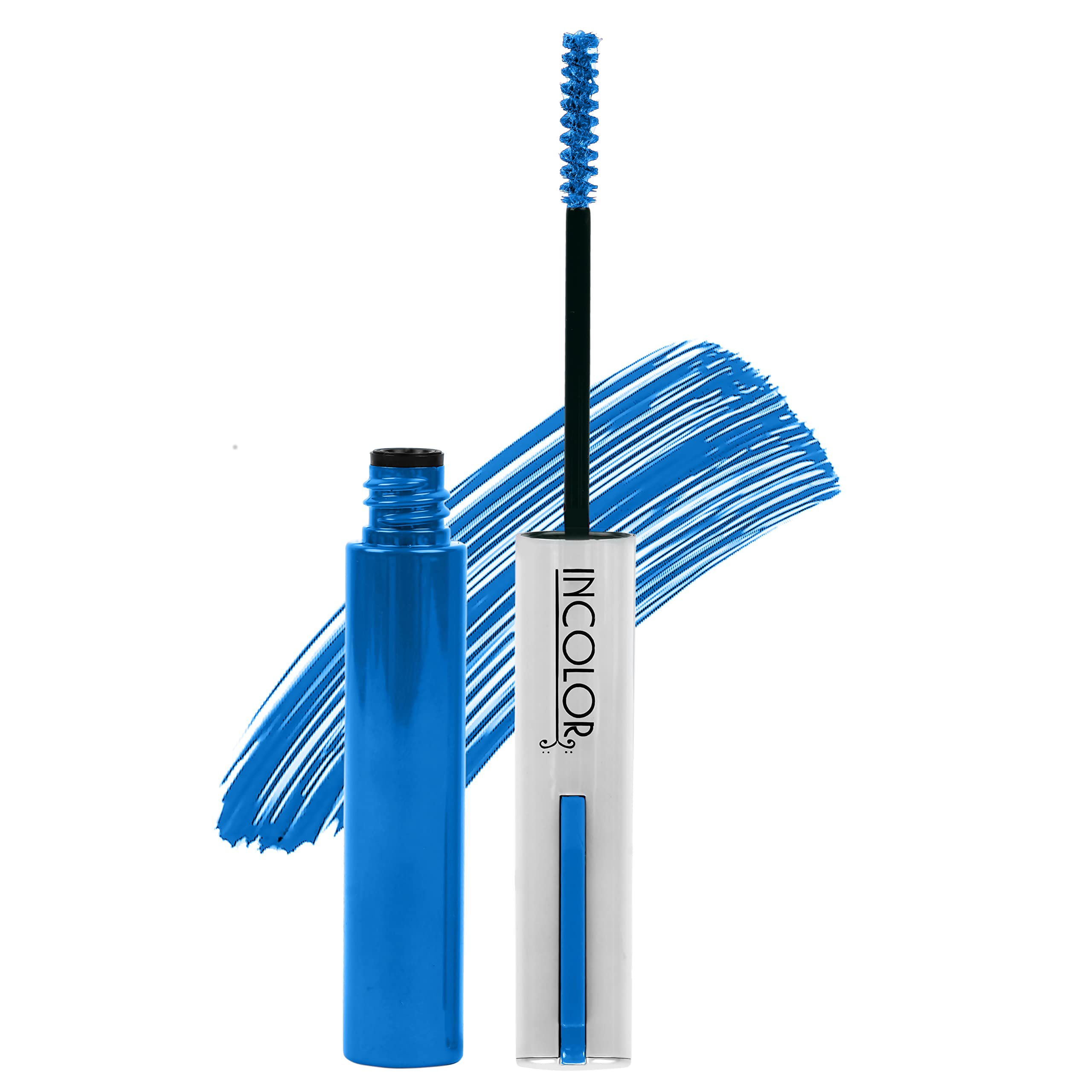 INCOLOR Lightweight Natural Mascara - Smudge Proof, Long Lasting Vegan Eye Makeup (Blueberry Pop, 6ml) for Everyday Wear & Professional Use | Perfect for Office, Parties & Special Occasions