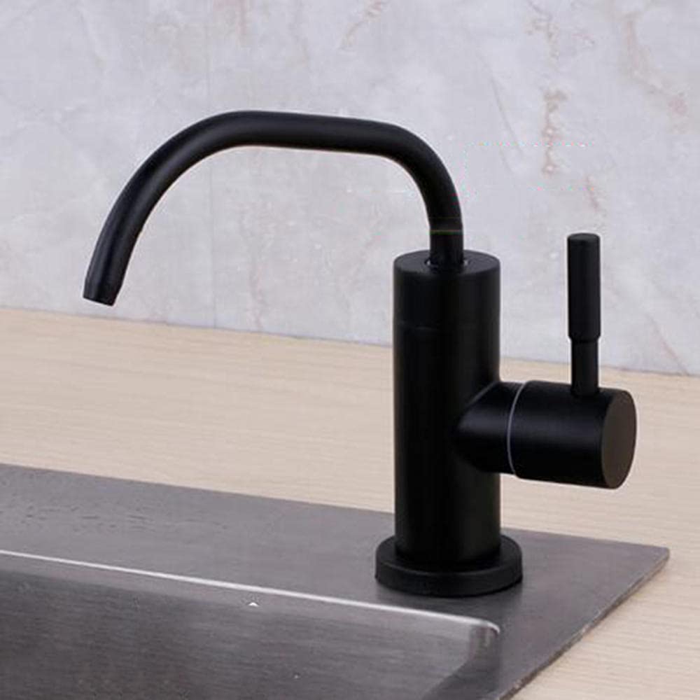 Stainless Steel Single Hole Drinking Water Filter Faucet - Cold Water Purifier for Kitchen Sink - Black | Perfect for Home, Office & RV Use