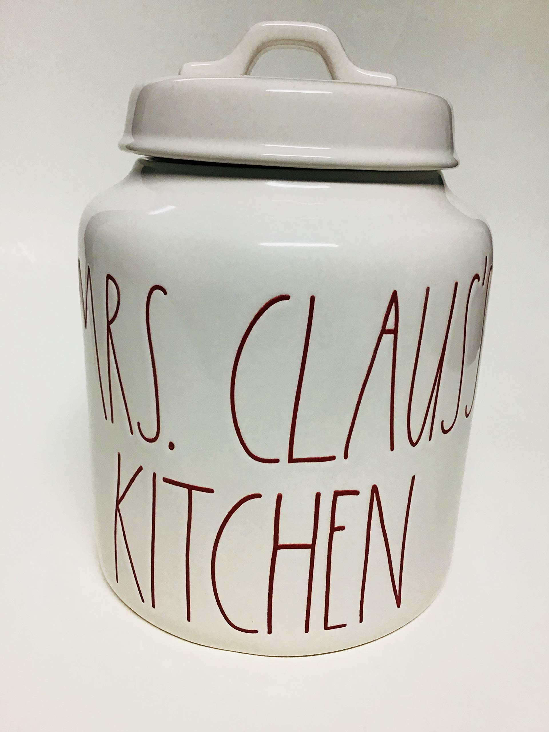 Rae Dunn Red Large Letter Christmas Collection - Mrs. Claus's Kitchen Canister, Crockpot & Utensils Holder | Holiday Home Decor & Gift Idea