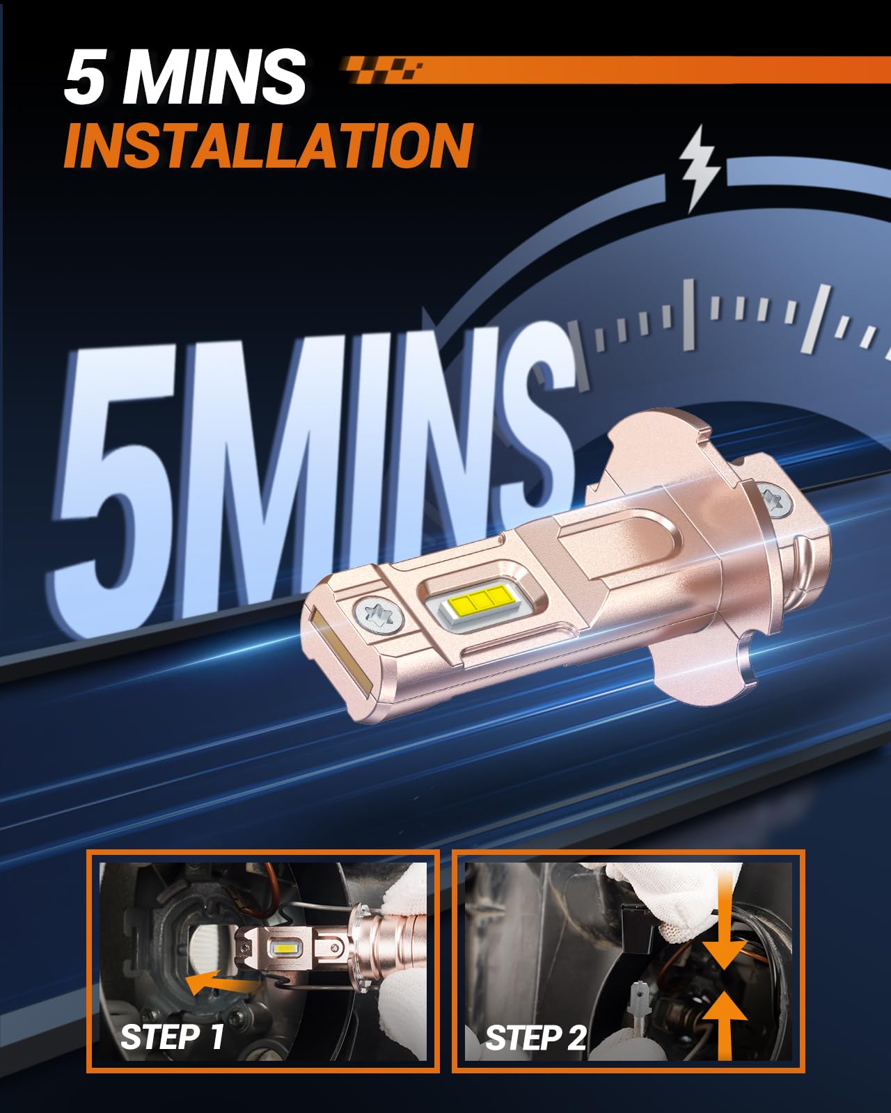 SEALIGHT H3 LED Bulb 10000LM - 600% Brighter Upgrade, Plug-n-Play H3 Fog Light Bulb with Super Heat Dissipation - Perfect for Off-Road, DRL & Fog Lights - Pack of 2