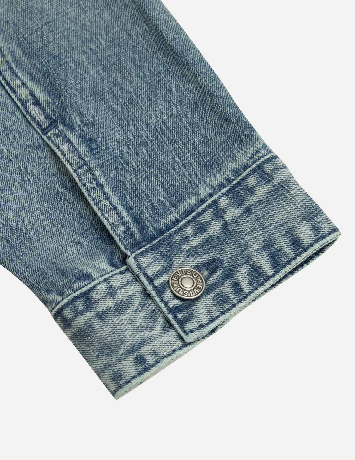 Seagull & Logo Embossed Loose Fit Denim Jacket for Women & Men - Vintage Style Distressed Denim Coat for Casual Outfits & Streetwear Fashion