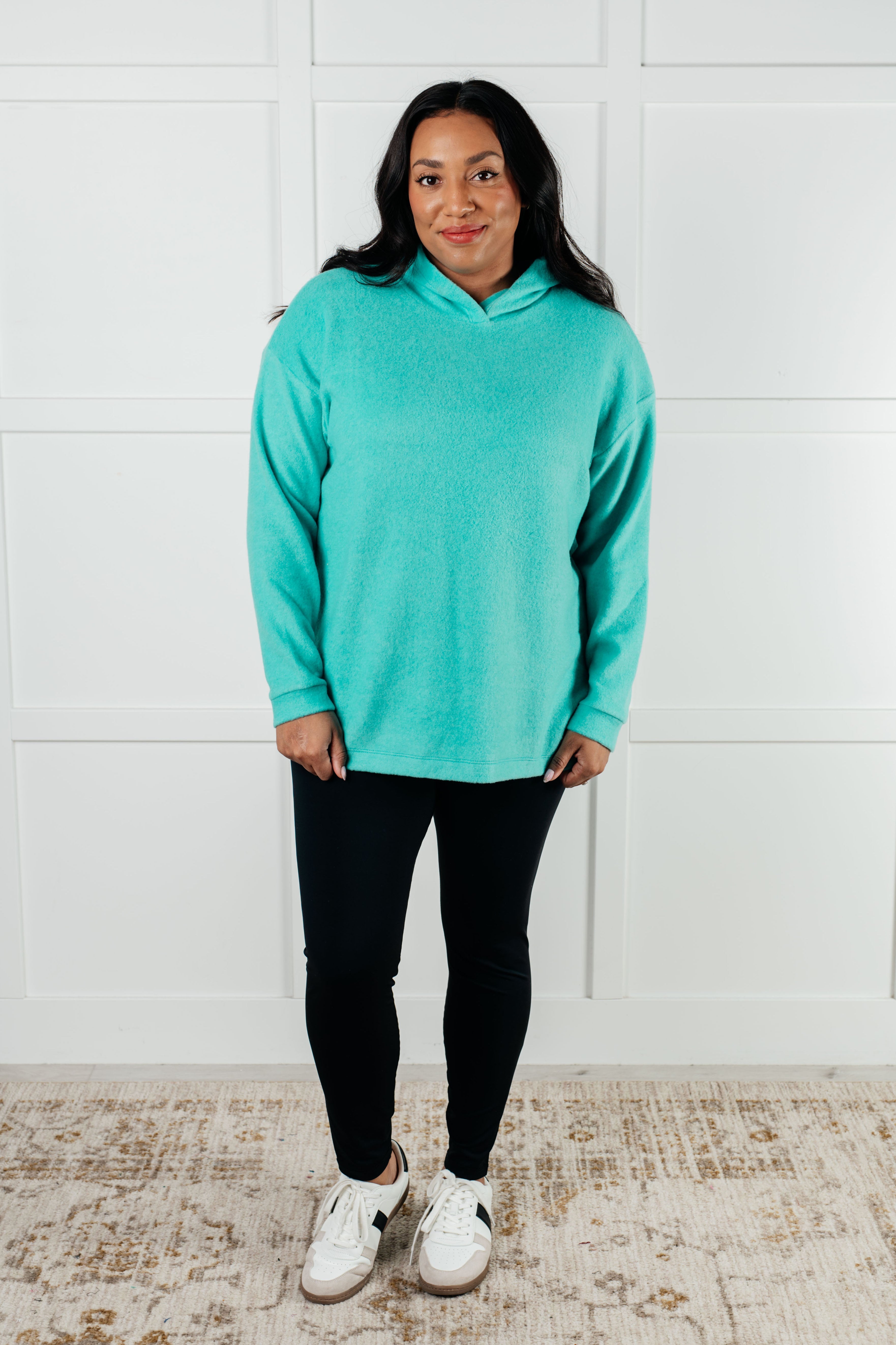 Best Turquoise Hooded Pullover for Women - Soft & Cozy Oversized Sweatshirt for Casual Wear, Lounge & Outdoor Activities
