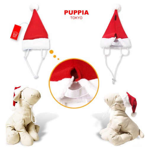Puppia Santa Claus Dog Hat - Large Red Pet Costume for Christmas & Holiday Photos | Perfect for Festive Parties, Pet Parades & Cute Instagram Pictures
