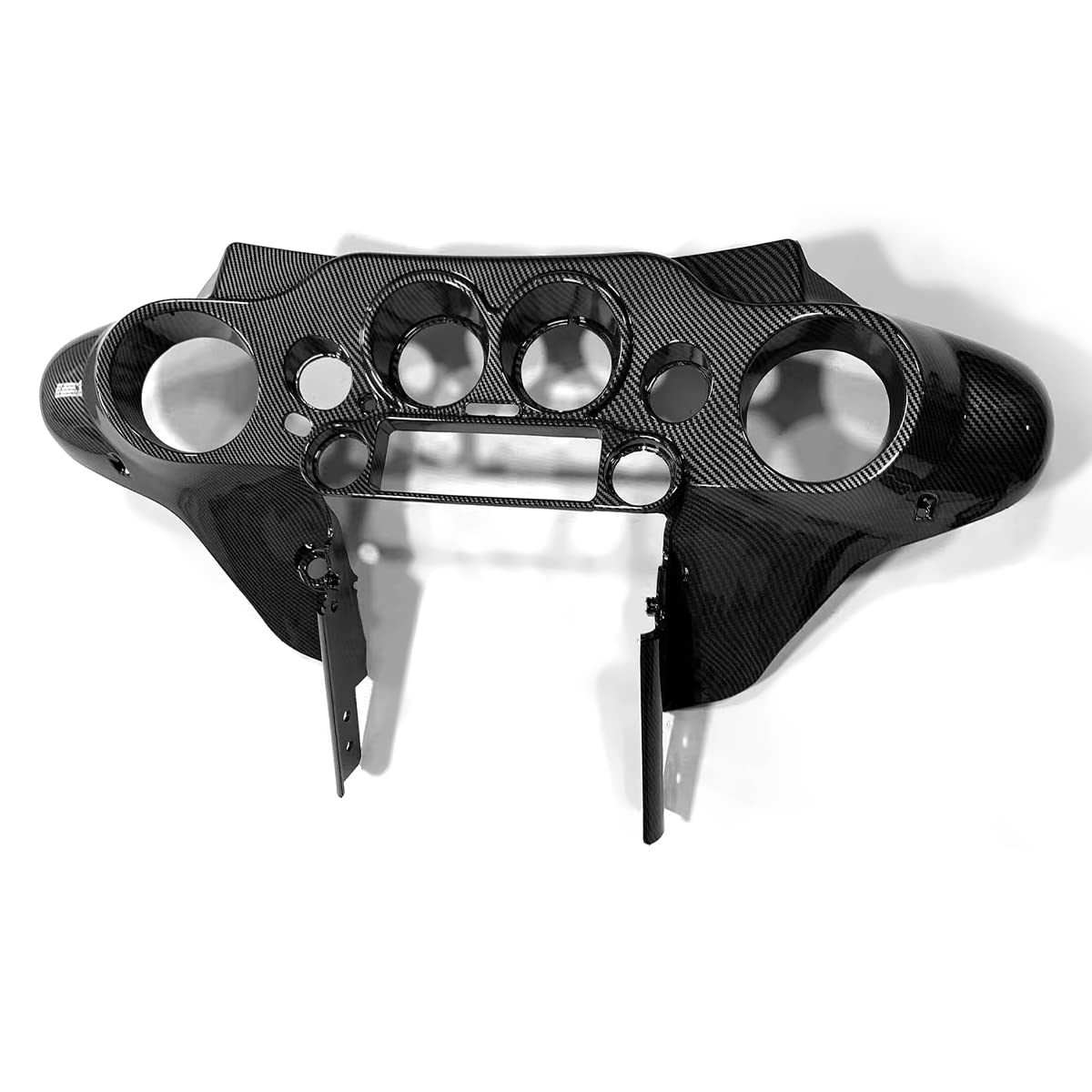 ZXMOTO Carbon Fiber Look Front Inner Speedometer Cowl Fairing for Harley Davidson 1996-2013 Models - Motorcycle Windshield Protection & Custom Styling Upgrade
