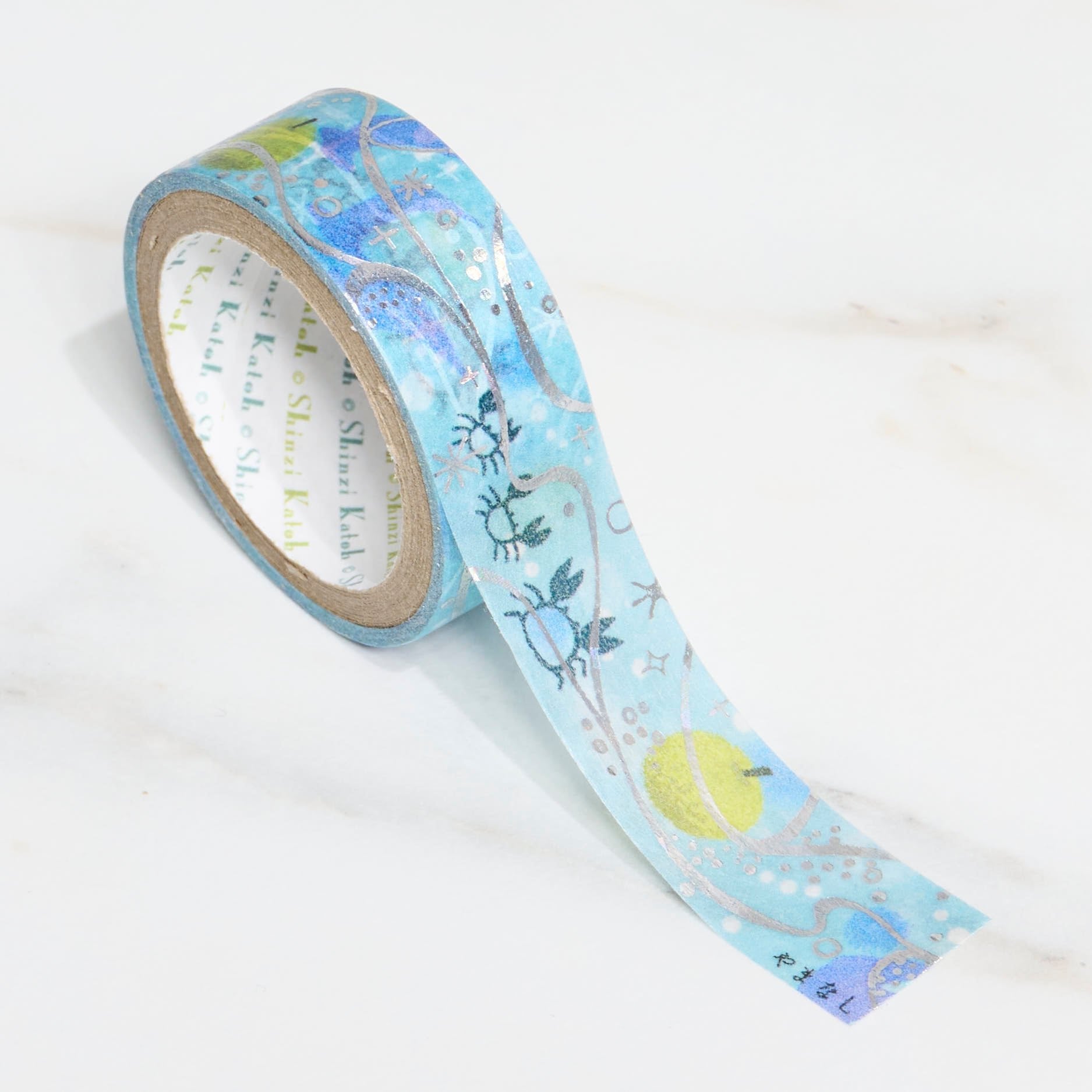 Shinzi Katoh Kirapika Masking Tape - Miyazawa Kenji Series #2 Seal Design - Decorative Washi Tape for Scrapbooking, Journaling & DIY Crafts