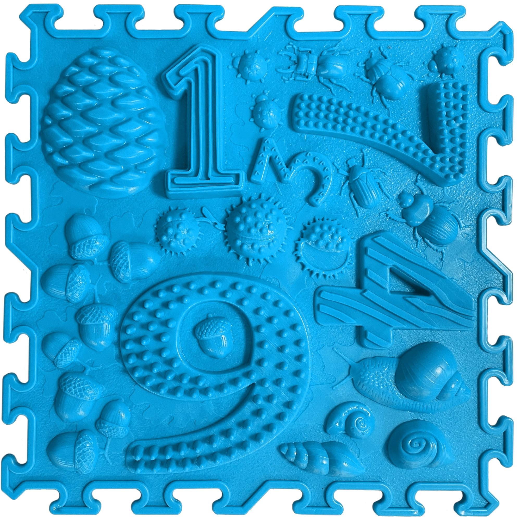 ORTO NATURE 16-Piece Sensory Puzzle Play Mat – Interlocking Orthopedic Floor Tiles & Textured Sensory Mats for Kids & Adults (Joyful Land) – Perfect for Playrooms, Therapy & Home Gym Flooring