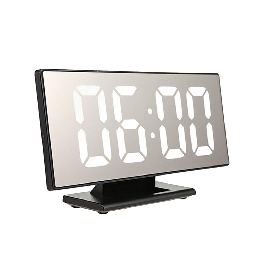 Gsdviyh36 Digital LED Alarm Clock with Large Display - Easy to Read, Durable, Mute Function, Black Shell & White Numbers - Perfect for Bedroom, Office, and Desk Use
