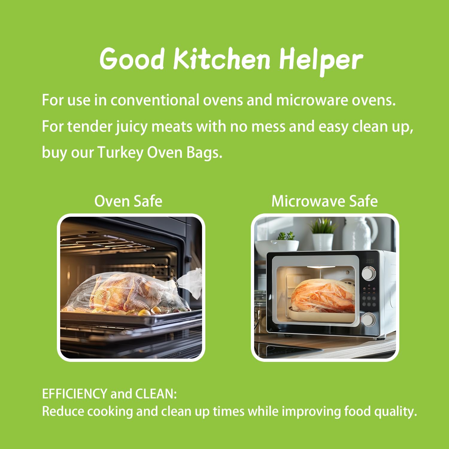 Multi-Purpose Turkey Oven Bags for Cooking, Roasting & Freezing - Large 19x23.5 Inch Food Storage Bags (25 Pack) | Perfect for Thanksgiving, Meal Prep & Bulk Food Preservation