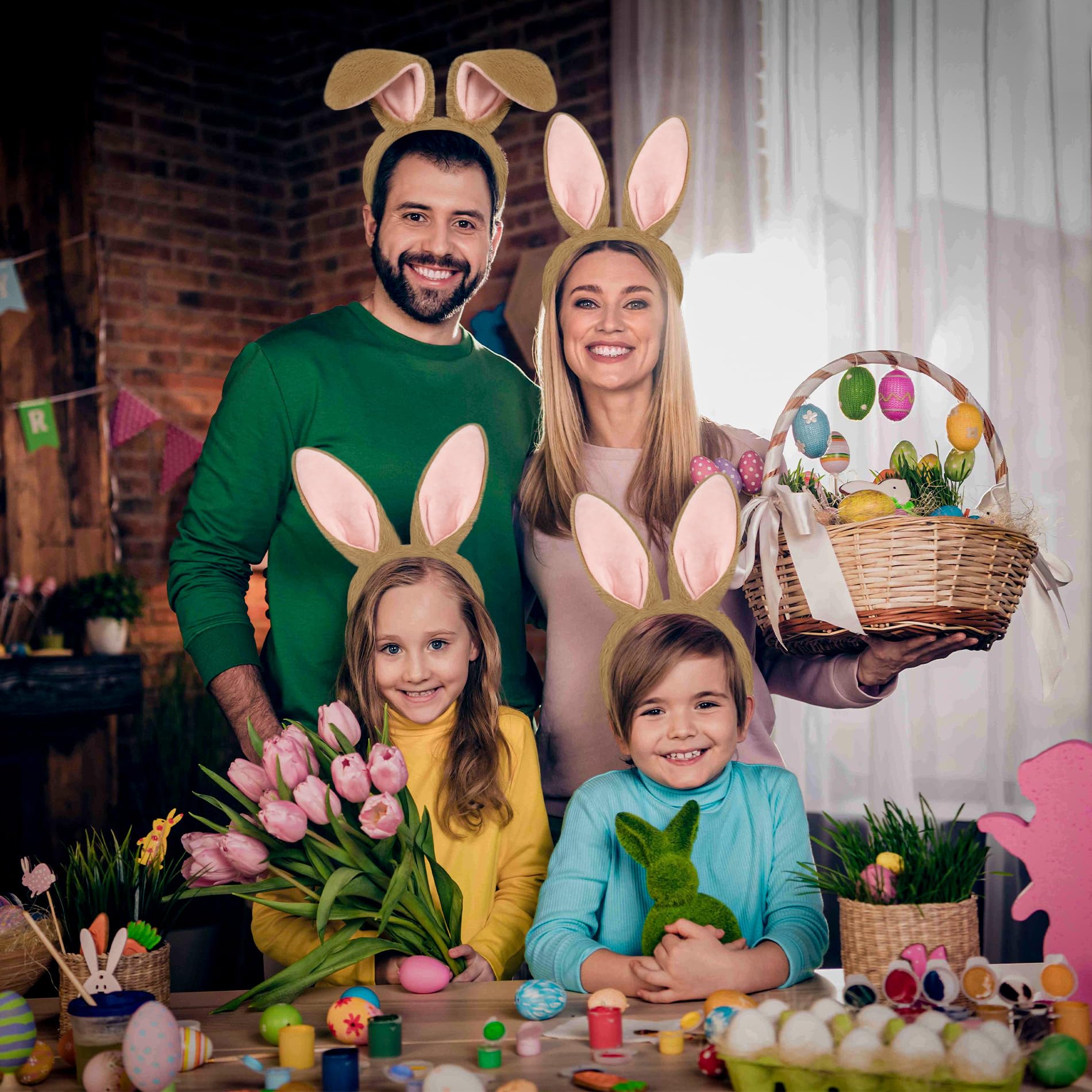 IGMaryBox Easter Bunny Ears Headband - Cute Rabbit Ears Hair Accessories for Easter, Halloween & Cosplay - Perfect for Costume Parties, Photo Shoots & Themed Events