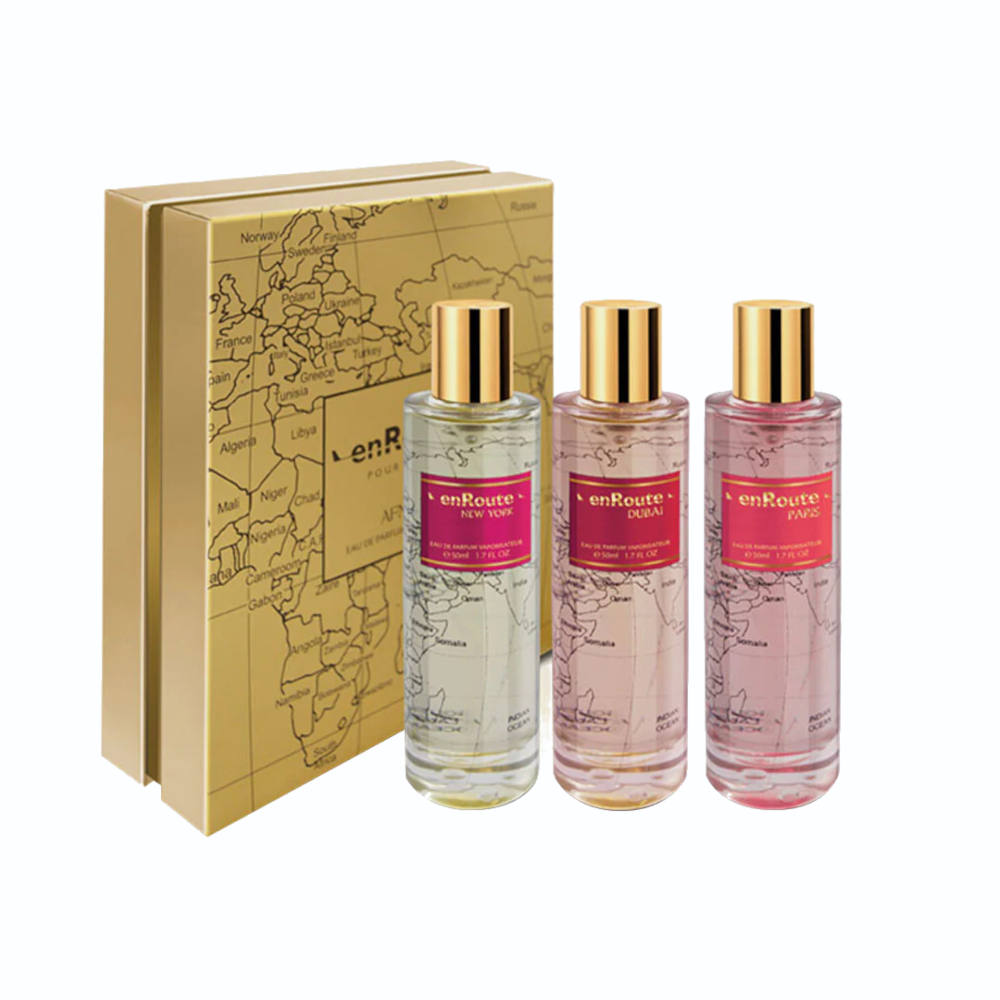En Route Pour Femme EDP Perfume Set - 3 x 50ml Women's Floral Fragrance Gift Set for Everyday Wear, Date Night & Special Occasions