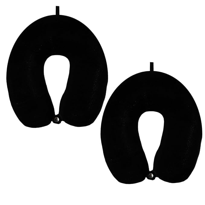 BREDA Memory Foam Neck Pillow for Travel & Sleeping - Ergonomic Cervical Support Pillow for Neck Pain Relief, Airplane & Car Head Rest Pillow - Perfect for Long Flights, Road Trips & Office Naps
