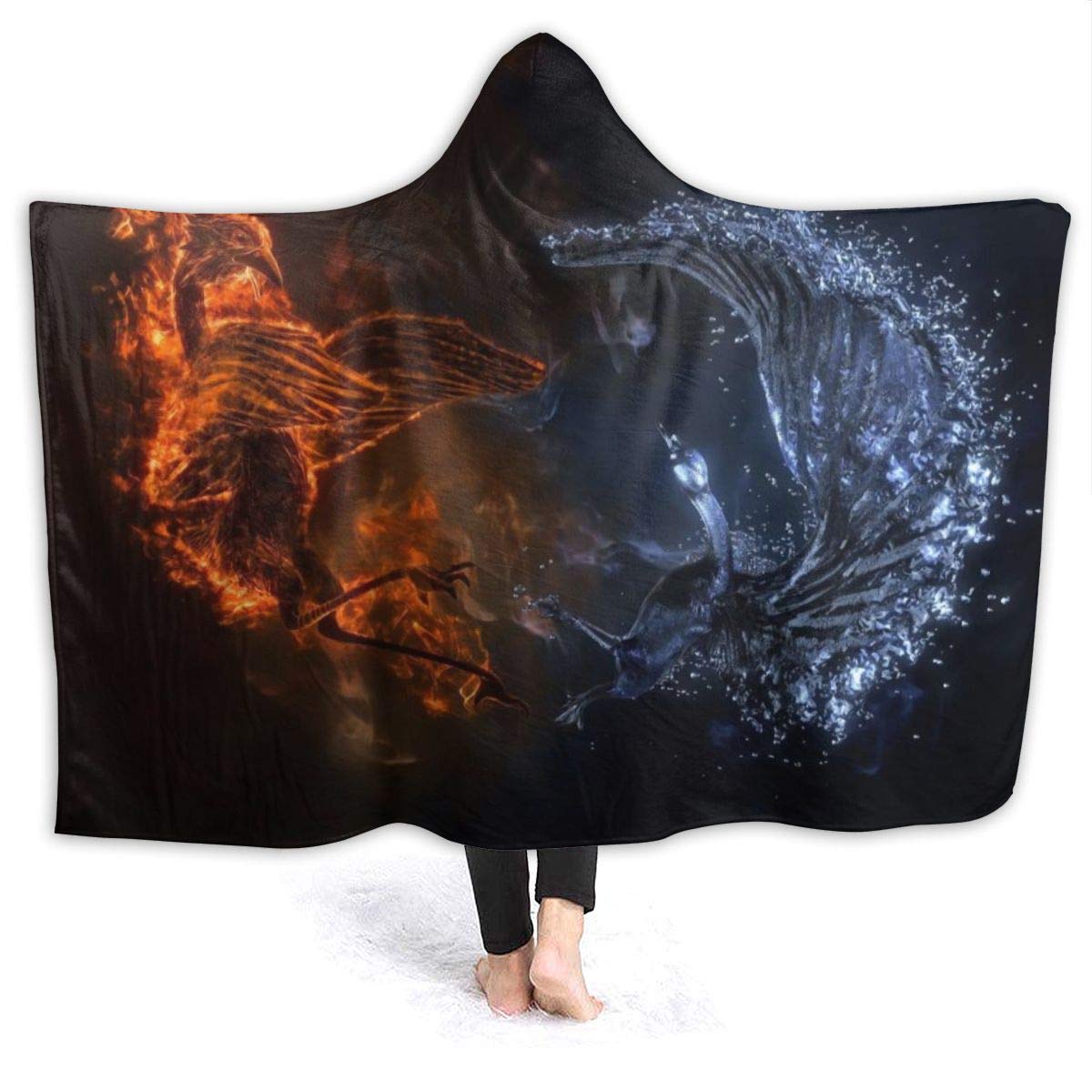 Kids & Teens Wearable Hooded Blanket - Soft Breathable Fleece for Fall & Winter - Perfect for Sleepovers, Movie Nights & Camping