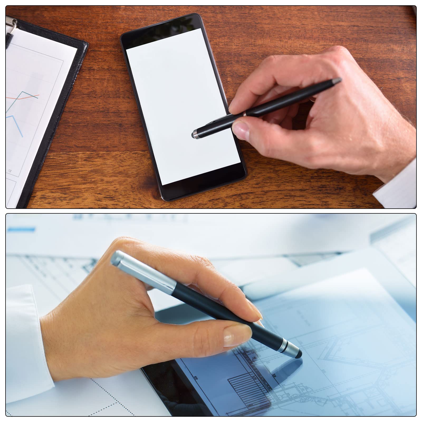 MECCANIXITY 2-in-1 Fine Point Disc & Fiber Tip Stylus Pen for Touch Screens - Universal Capacitive Stylus with High Sensitivity & Precision (Red) - Perfect for iPad, Android Tablets, Smartphones & Drawing