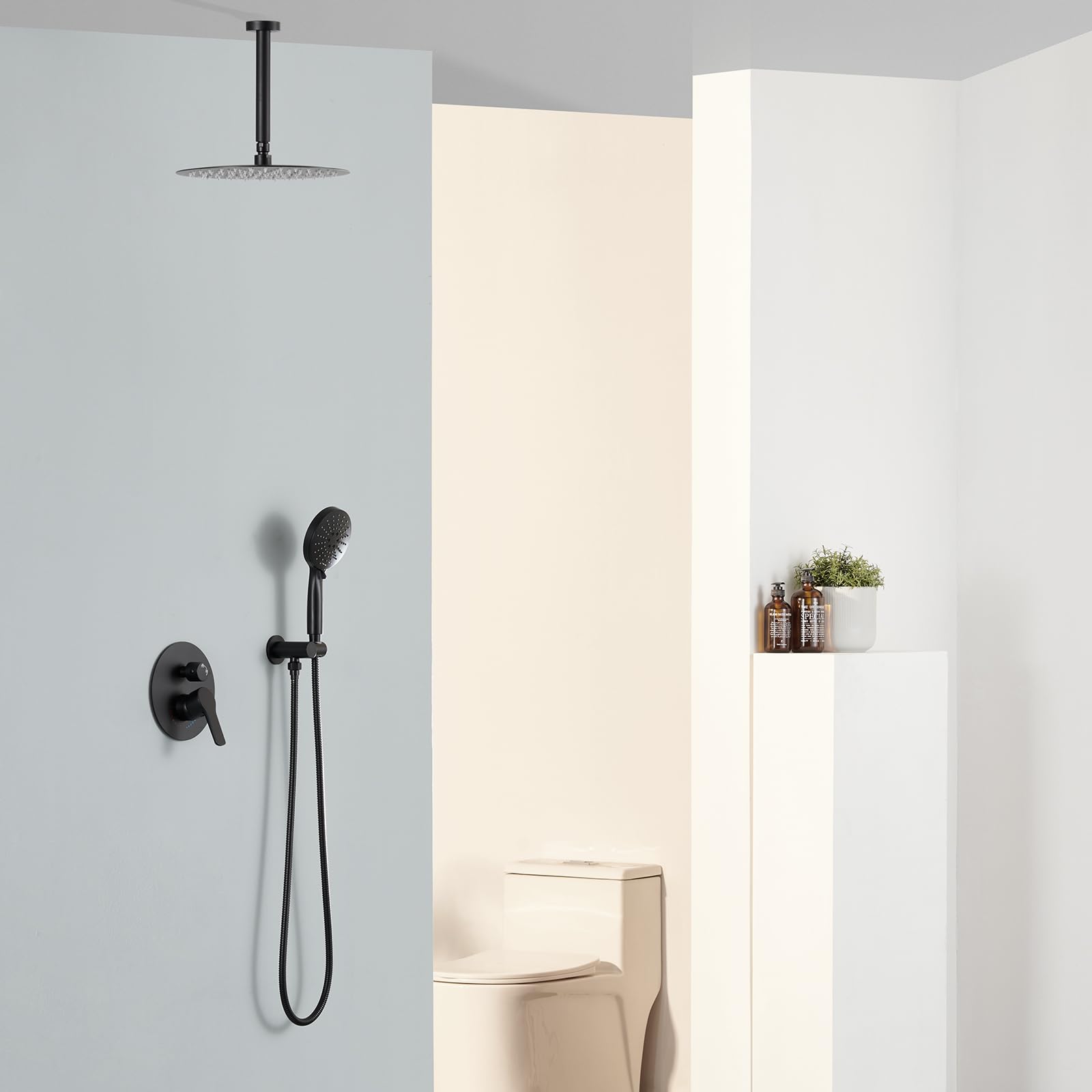 Premium Matte Black Shower System - 12