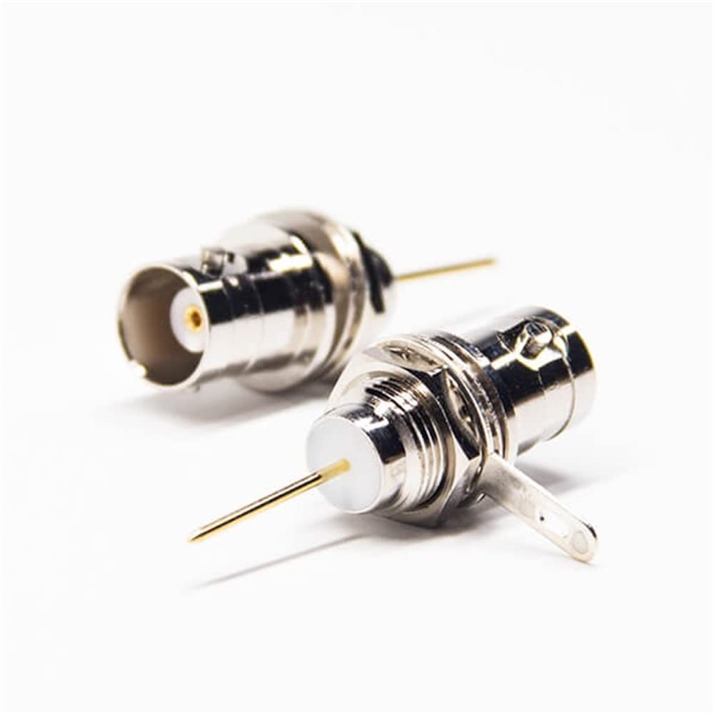 BNC Female to Coaxial Cable Bulkhead Straight Connector - for Video Surveillance, Radio Equipment & Telecommunications | High-Frequency Signal Transmission | Perfect for CCTV Installations, Ham Radio & Network Infrastructure