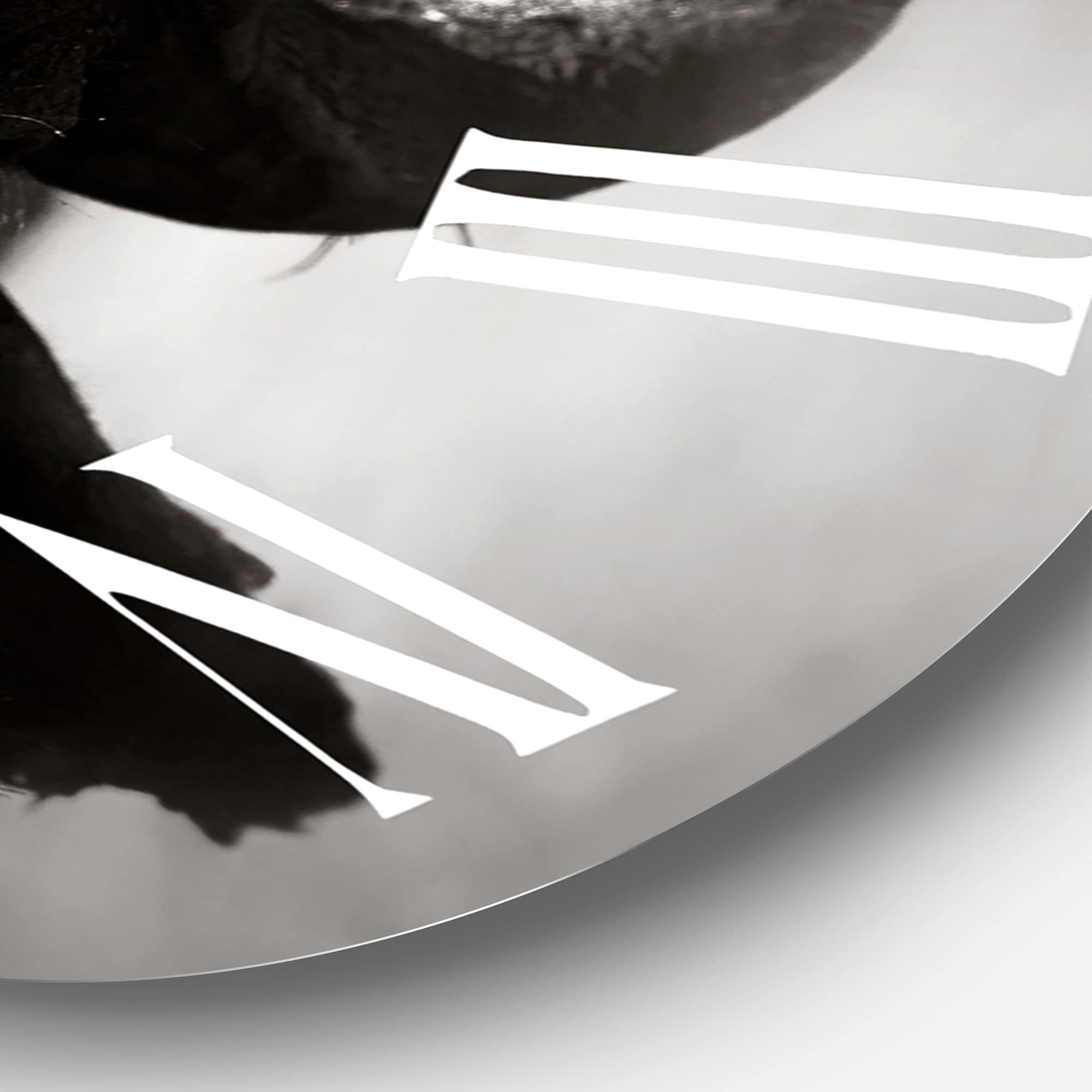 Farmhouse Wall Clock - Monochrome Buffalo Portrait II - Large Animal Wall Art for Office & Home Decor | Perfect for Living Room, Bedroom, or Workspace