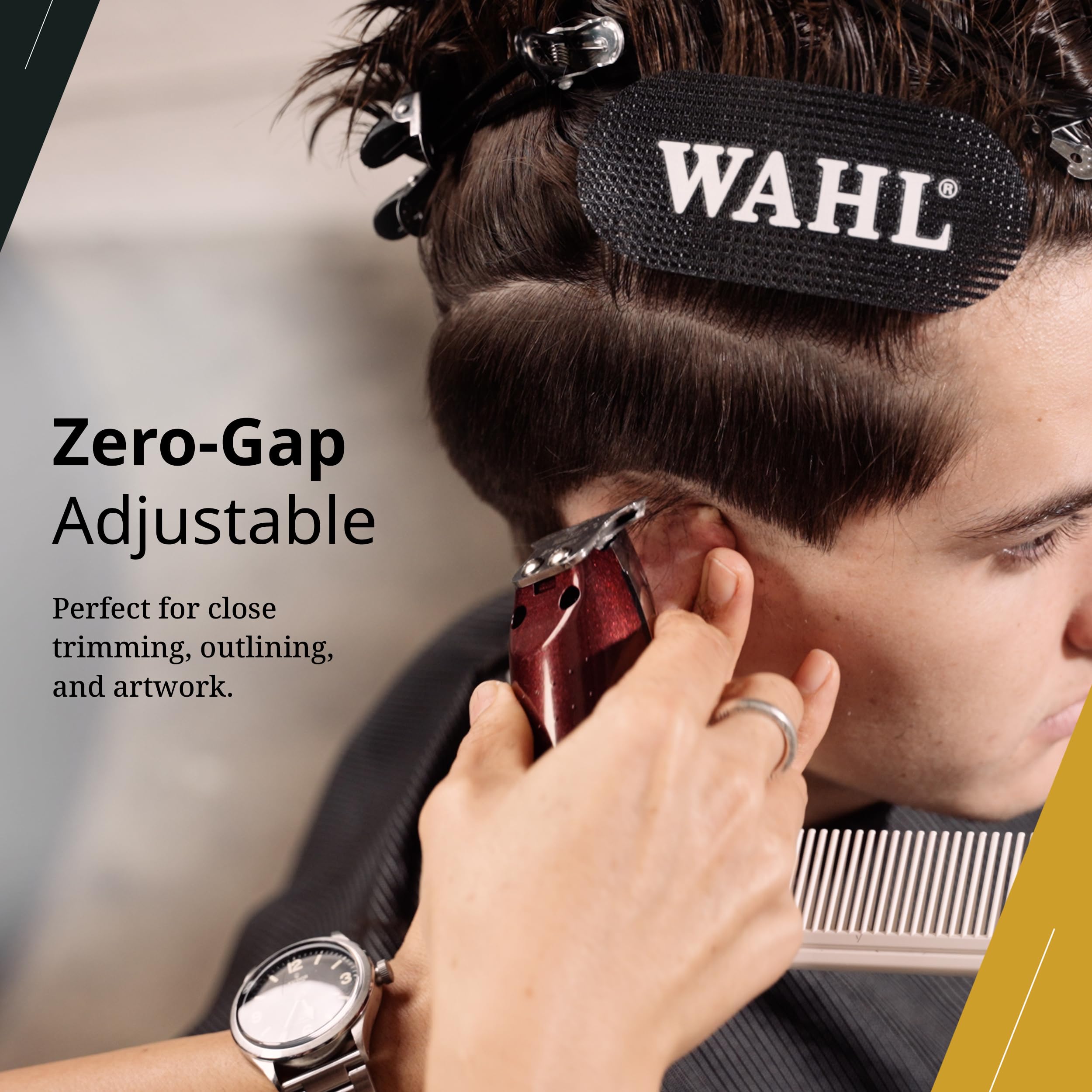 Wahl Professional Cordless Detailer Li Trimmer - Wide Blade Lithium-Ion Hair & Beard Trimmer with 100 Min Runtime & Charging Stand | Perfect for Home Grooming, Barbershops & Travel