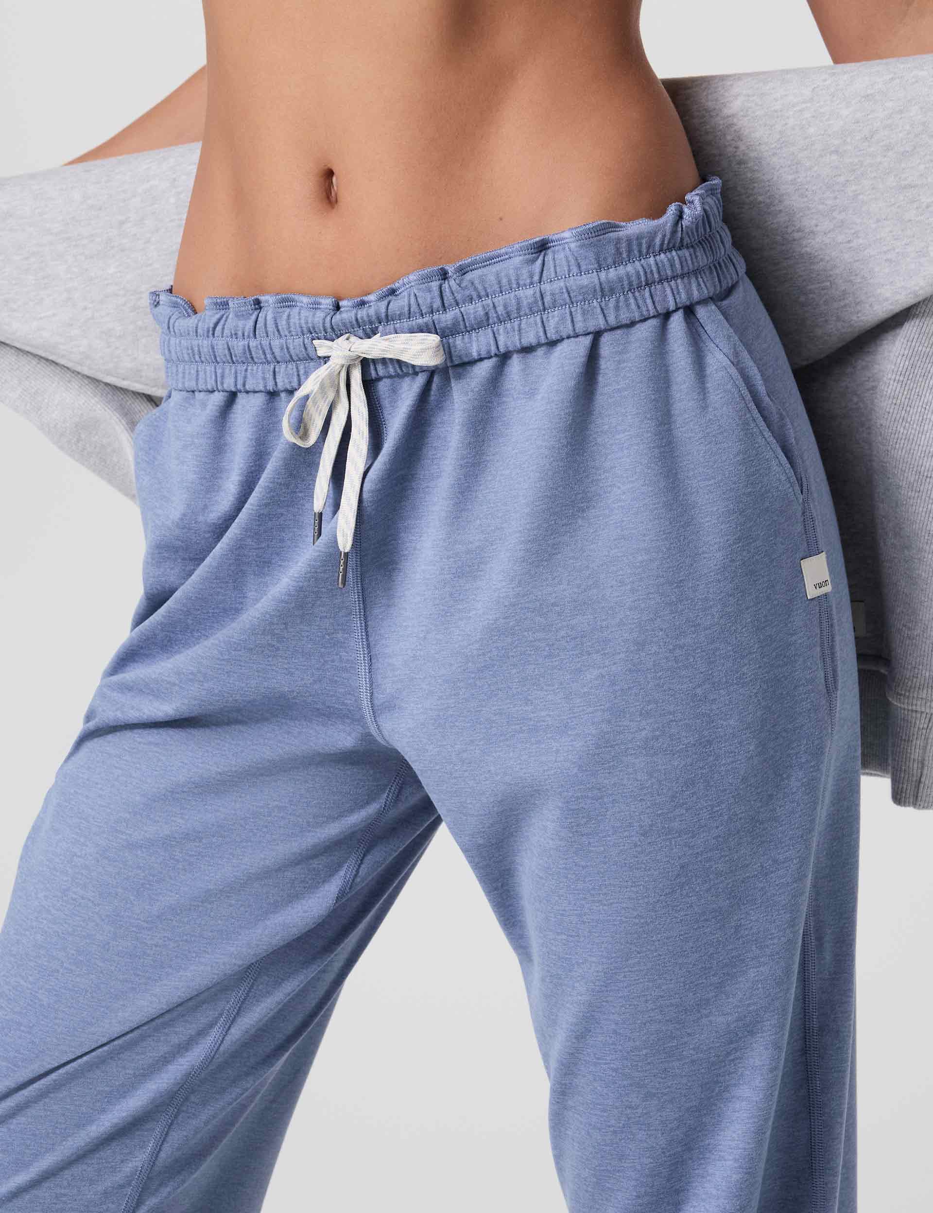 Men's Comfortable Boyfriend Jogger Pants - Blue Heron Heather Color | Casual Lounge Wear for Home, Gym & Outdoor Activities