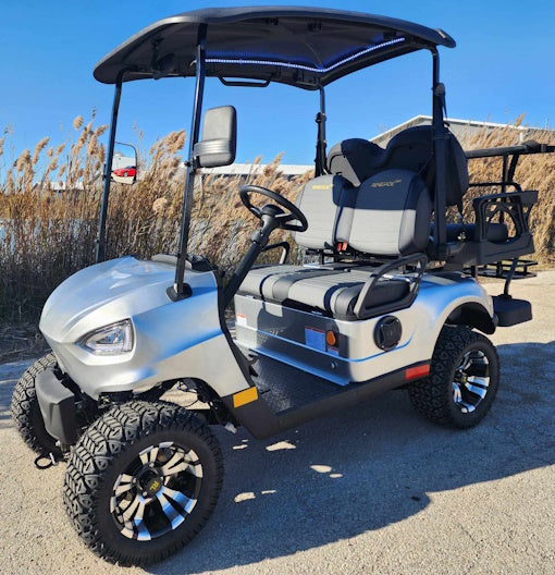 48V Electric Golf Cart 4 Seater - Renegade Light Edition Utility UTV in Silver | Perfect for Golf Courses, Campuses & Resort Transportation