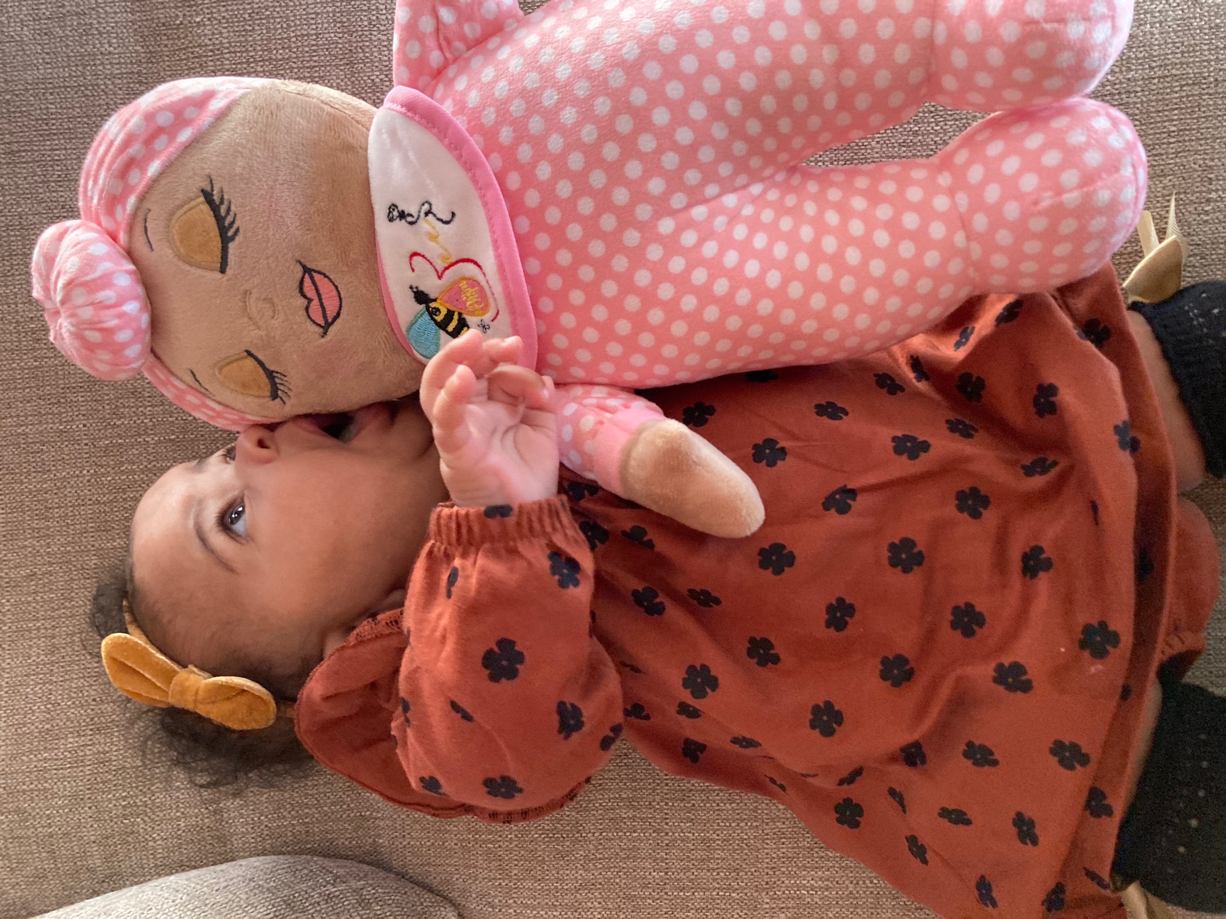 Nu'Bee Soft Plush Baby Doll for Kids - Pink Stuffed Animal Toy for Cuddling, Gift for Girls & Boys | Perfect for Playtime, Nursery Decor & Birthday Presents
