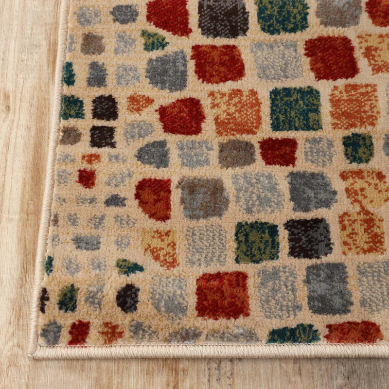 Dexter Abstract Cobblestone Indoor Area Rug 8x10 - Non-Slip Modern Bohemian Floor Mat for Living Room, Bedroom, Office Decor
