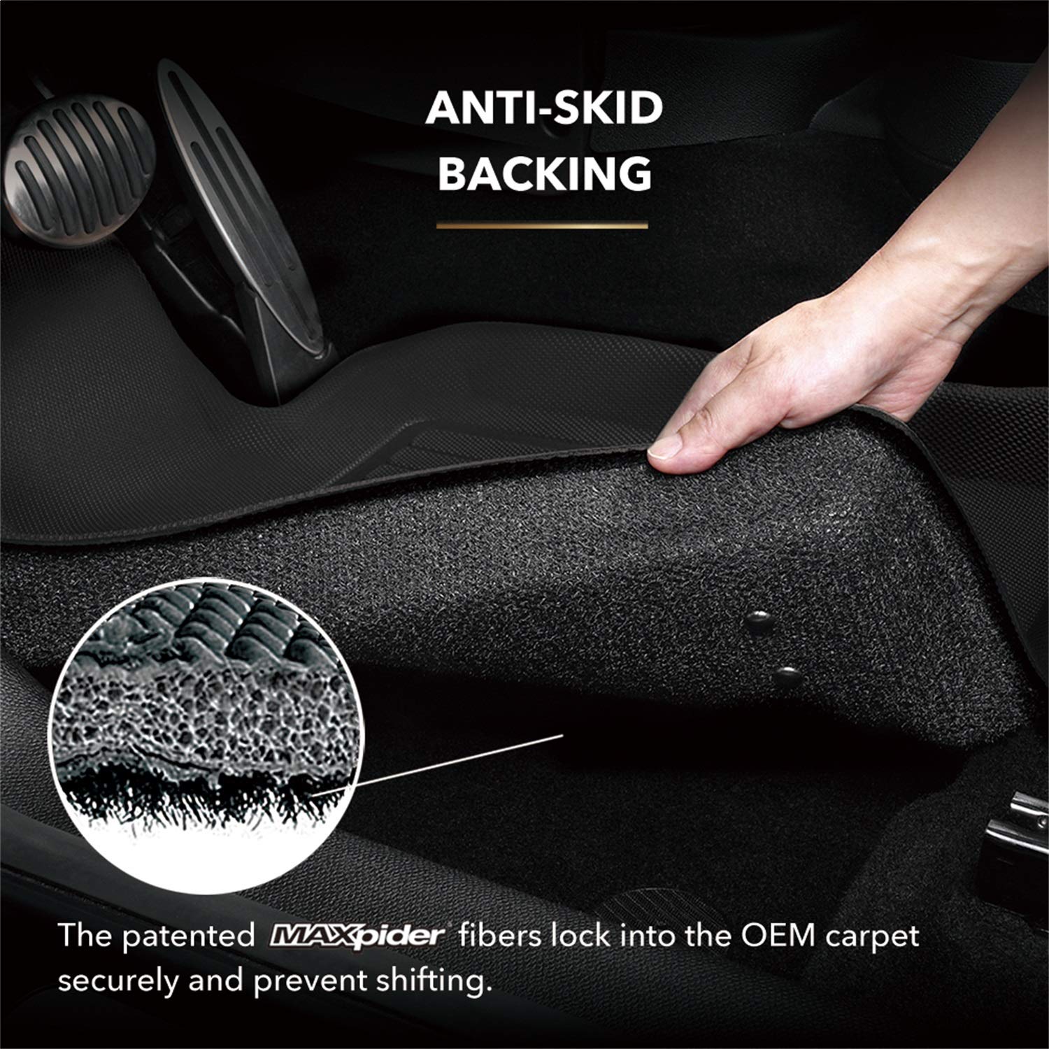 3D MAXpider Kagu Black R1 Custom Fit All-Weather Floor Mats - Compatible with 2019-2022 Toyota Avalon FWD & 2019-2025 Lexus ES Gasoline FWD - Durable Protection for Rain, Snow & Mud