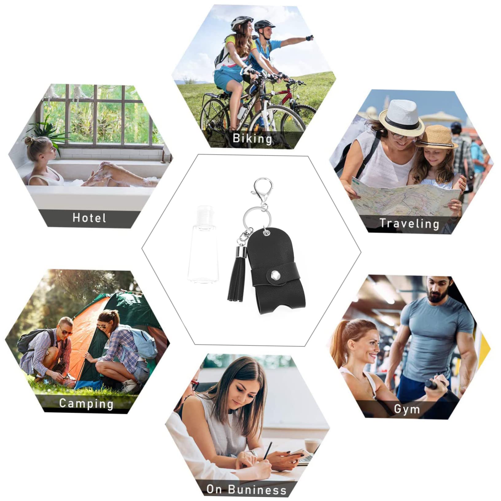 FOMIYES Travel Perfume Bottle Keychain - Portable Leak-Proof Mini Liquid Holder with Hand Key for Women & Men - Perfect for Gym, Office, and On-the-Go Fragrance Storage