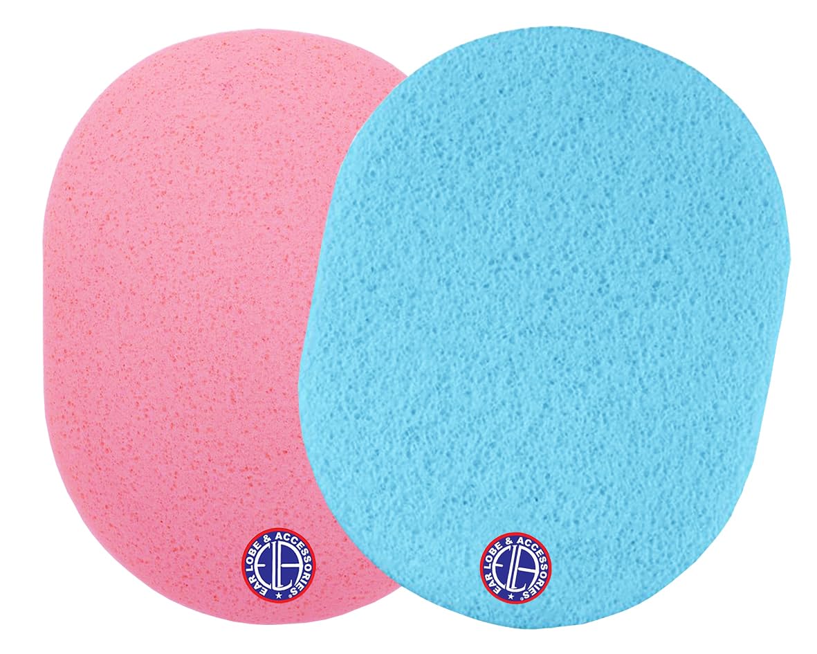 Professional Ear Lobe & Face Pack Cleaning Sponge Set (2pcs) - Random Colors - Perfect for Salon, Spa & Home Skincare Routines