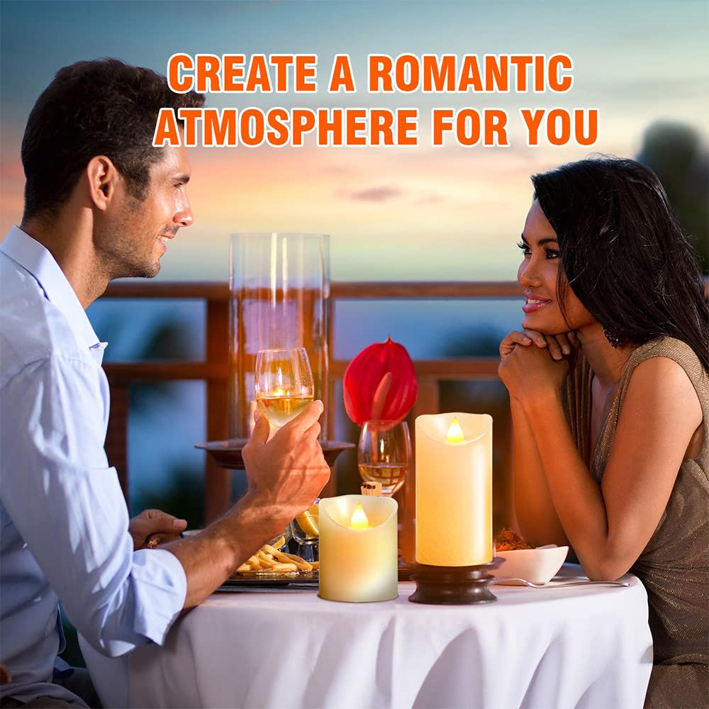 OSHINE LED Flameless Candles - 3 Pack Ivory Pillars, 300H Battery, Remote & Timer for Home Decor